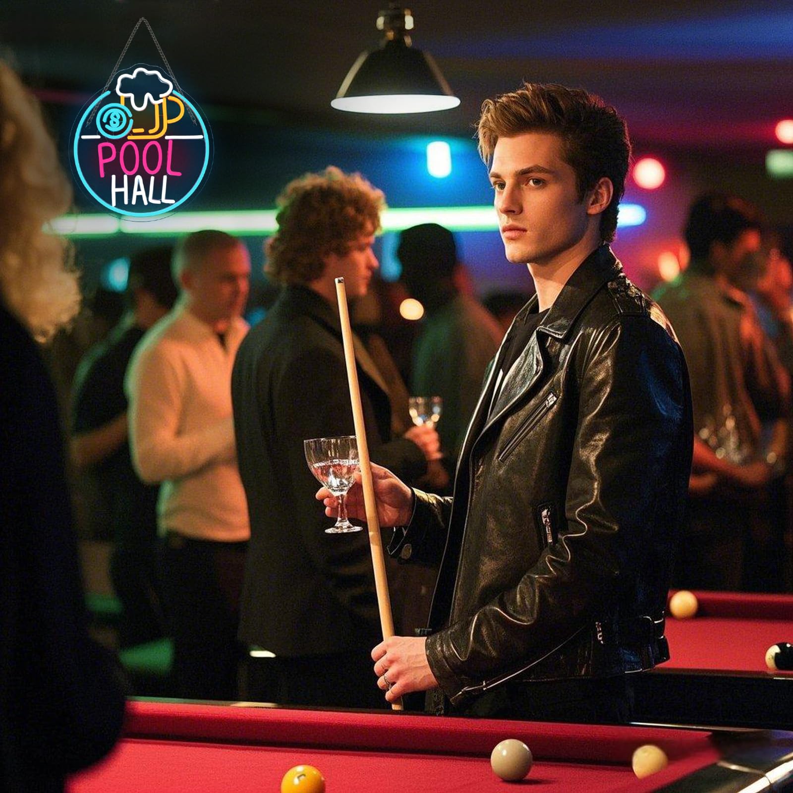 Horseneon Pool Hall malt-inspired Neon Sign Led Light Sign Wall Decor For Pool Hall  Game Rooms  Bars  Basements & Man Caves Usb Powered  Adjustable Brightness Billiards Themed Lighting