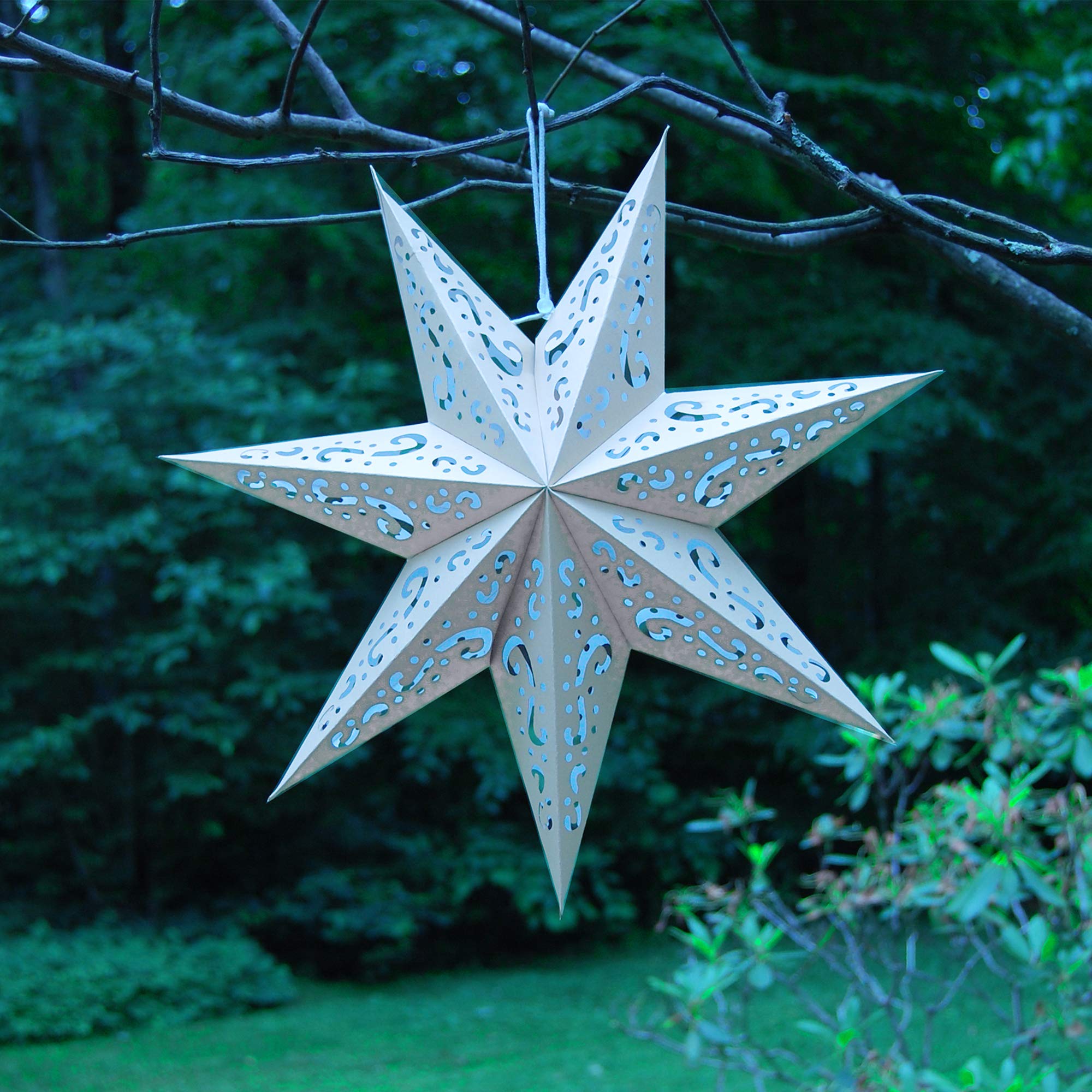 Lumabase Hanging Lantern, Silver Star - Set Of 3