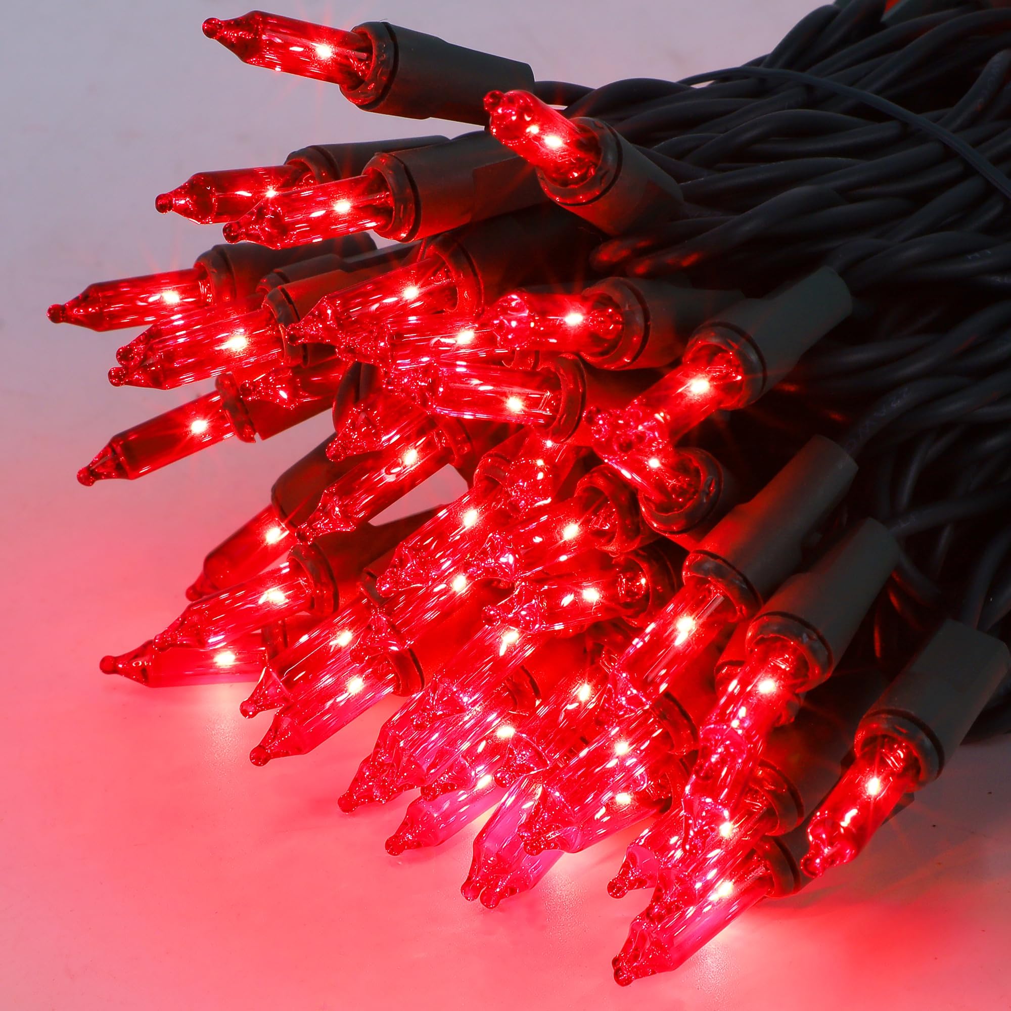 Watereem Red Christmas String Lights  100 Count  Incandescent Mini Christmas Lights  Connectable Xmas Tree Light For Indoor Outdoor Garland Birthday Holiday Wedding Festival Party