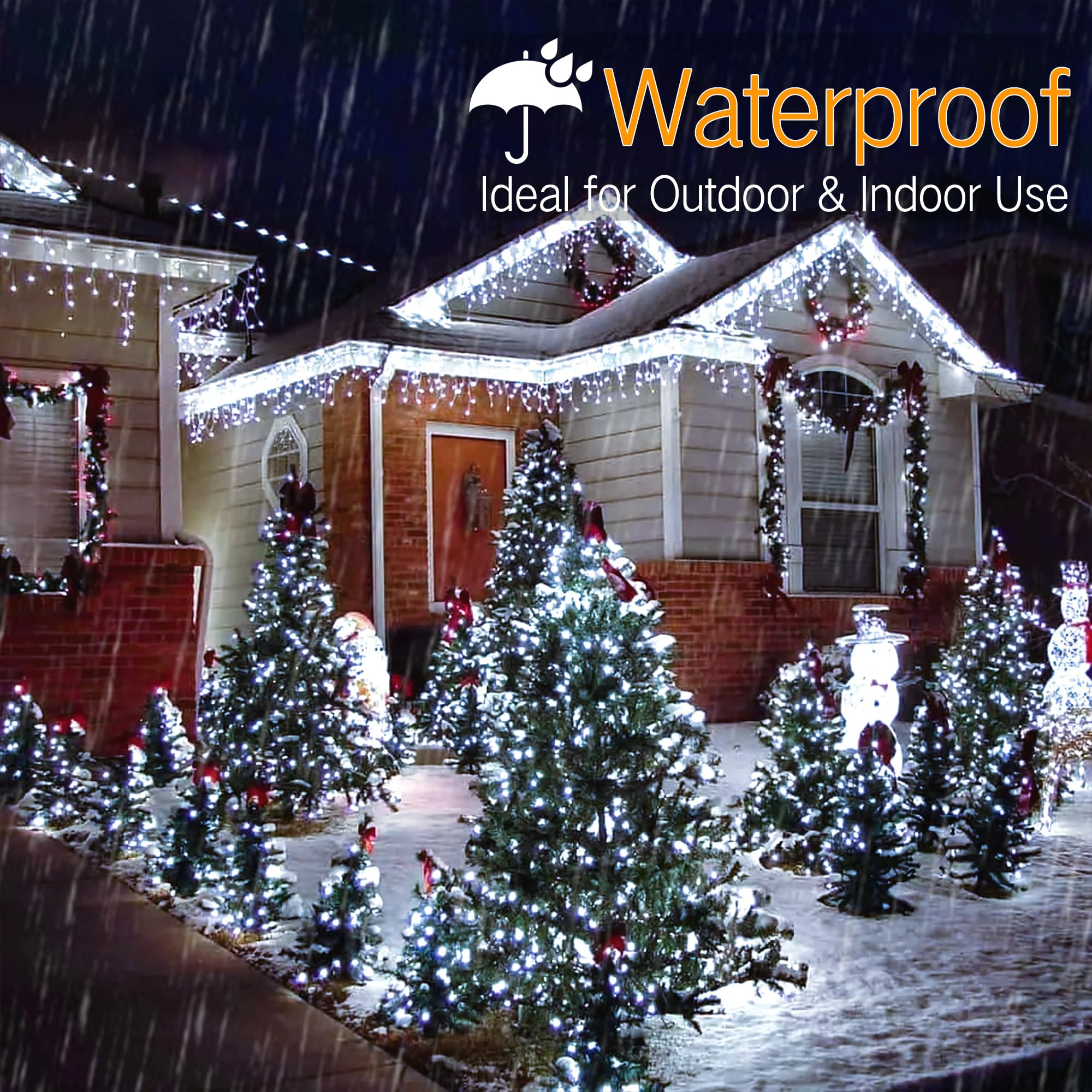 Brizled White Christmas Lights, 33Ft 100 Led 5Mm Wide Angle Gentle Twinkle Christmas String Lights, 120V Ul Certified Connectable Christmas Tree Lights Outdoor Xmas Light For Christmas Tree Party Home