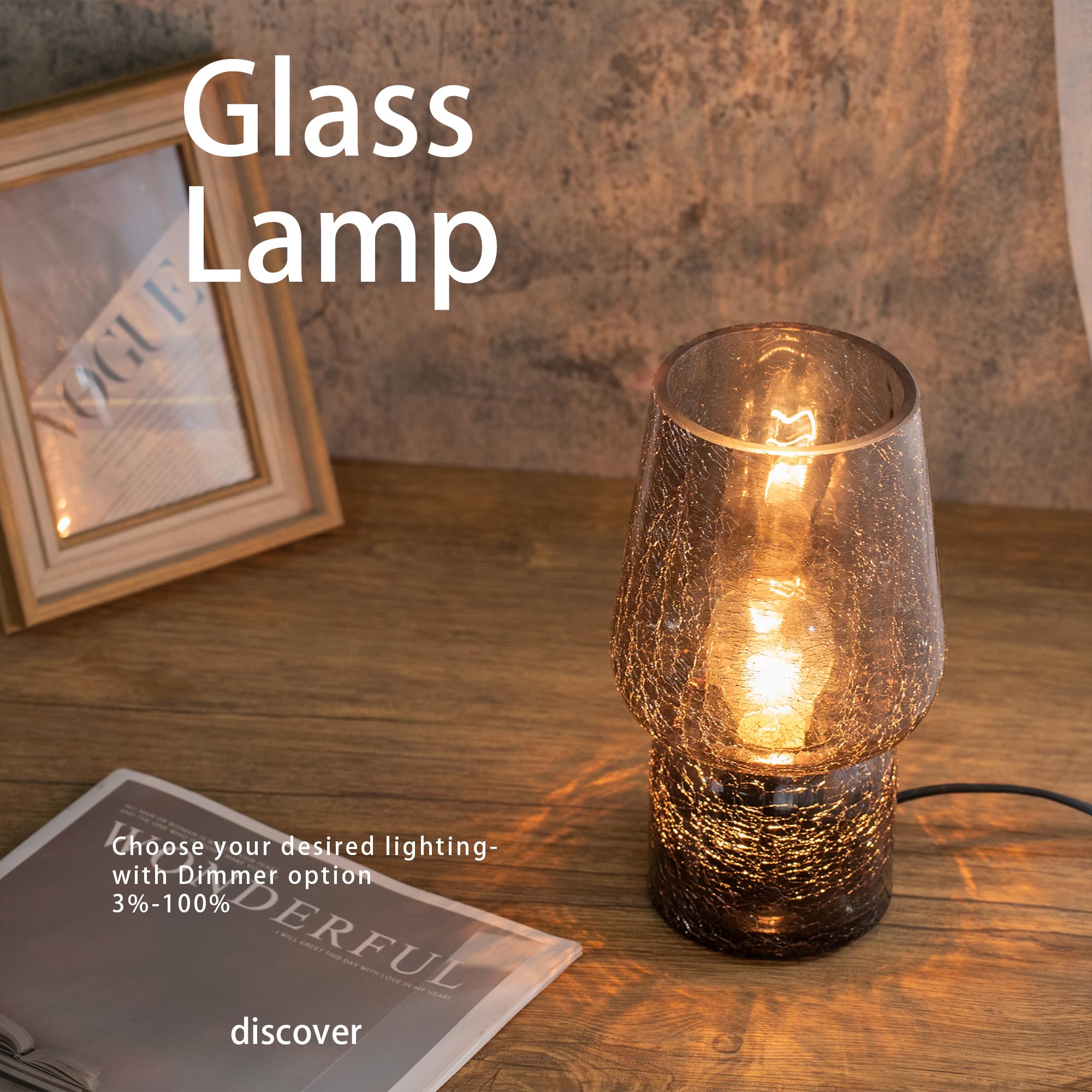 Sureyond Mushroom Lamp,Small Table Lamp,Mini Lamp Cute Lamp Nightstand Lamp Kitchen Lamp Glass Lamp,Translucent Raindrop Lamp,Suitable For Bedrooms, Kitchens, Bedside, Girl Gifts(Black)