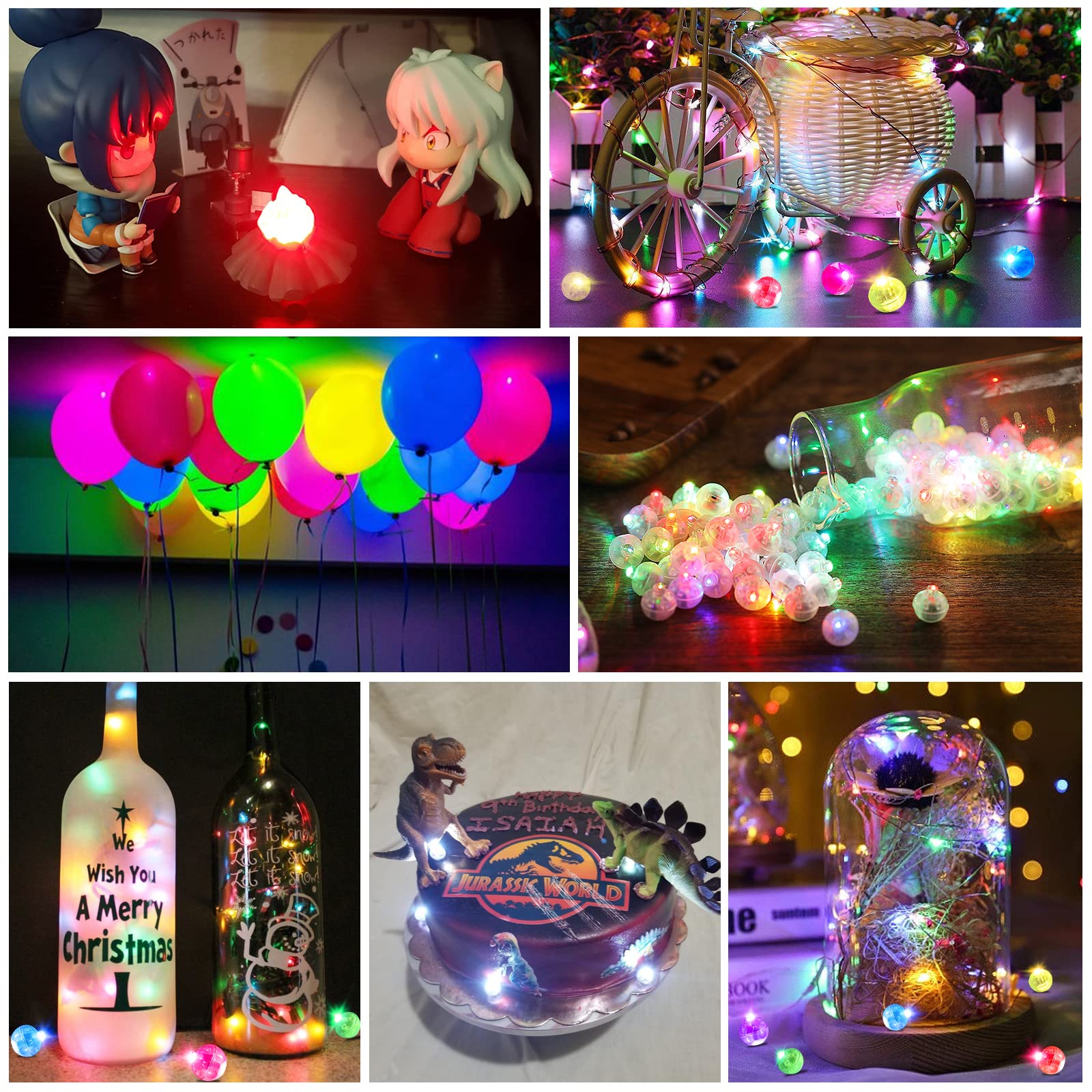 ZGWJ Mini LED Balloon Lights, 200 Pcs, Plastic, Purple, Model A01-Mini, Long Standby Time for Decorations