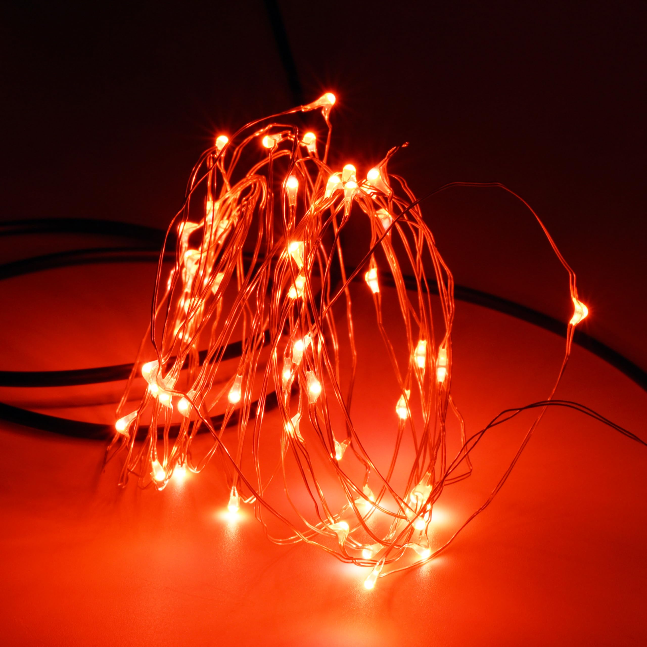 Karlling Usb Plug In Led Fairy Lights 5 Packs Of 50 Led Bulbs 16 Ft Silver Wire Waterproof Starry String Lights For Bedroom Patio Garden Party Wedding Commercial Lighting (Red)