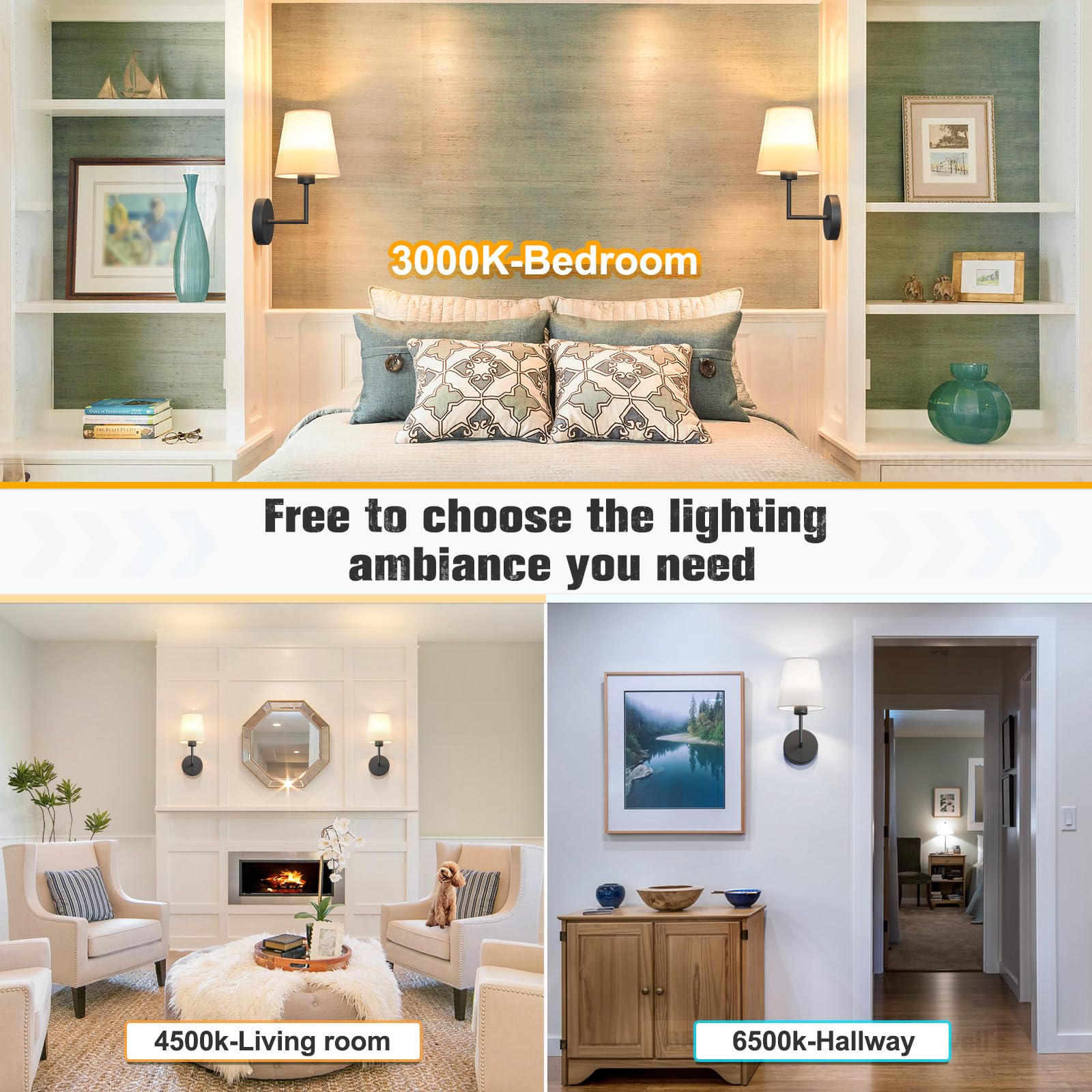 Volisun Battery Operated Wall Sconce Set Of Two,Black Wireless Sconces With Romote And Rechargeable Bulbs,9 Colors Indoor Wirele