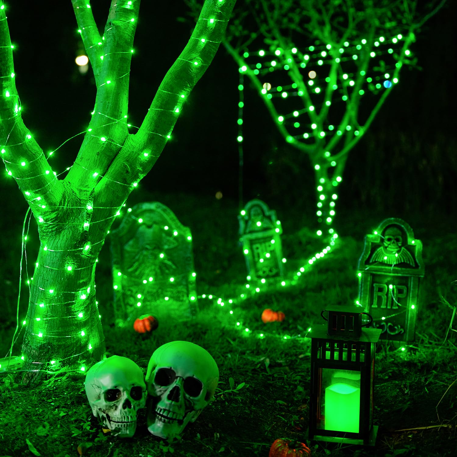 Jmexsuss 2 Pack 100 Led Green Fairy Lights, 66Ft Battery Operated Twinkle String Lights With Remote, 8 Modes For St PatrickS Day, Halloween, Xmas