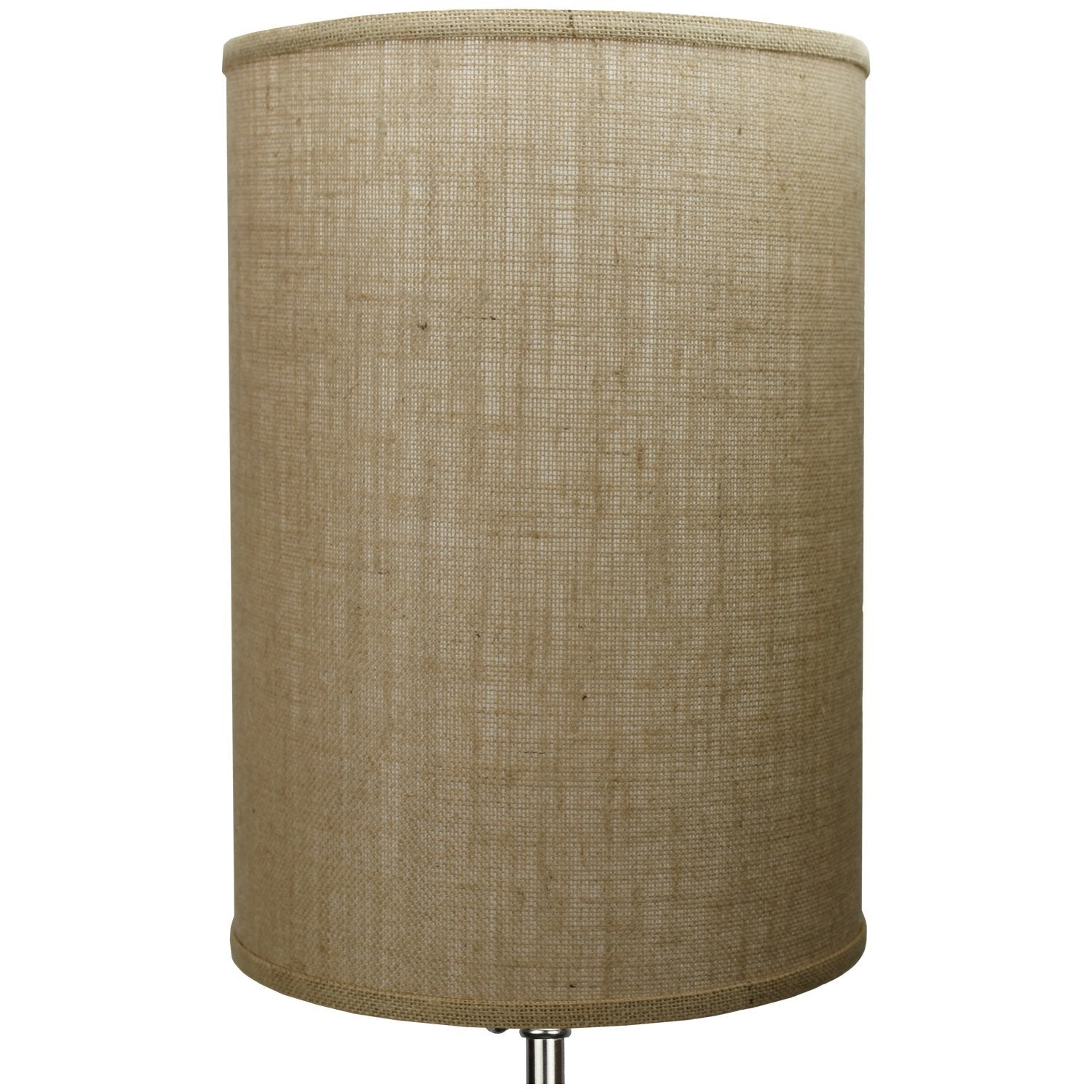 FenchelShades.com Drum Lampshade 12" Diameter x 17" Height Retro Rustic Burlap Natural Hardback USA Made