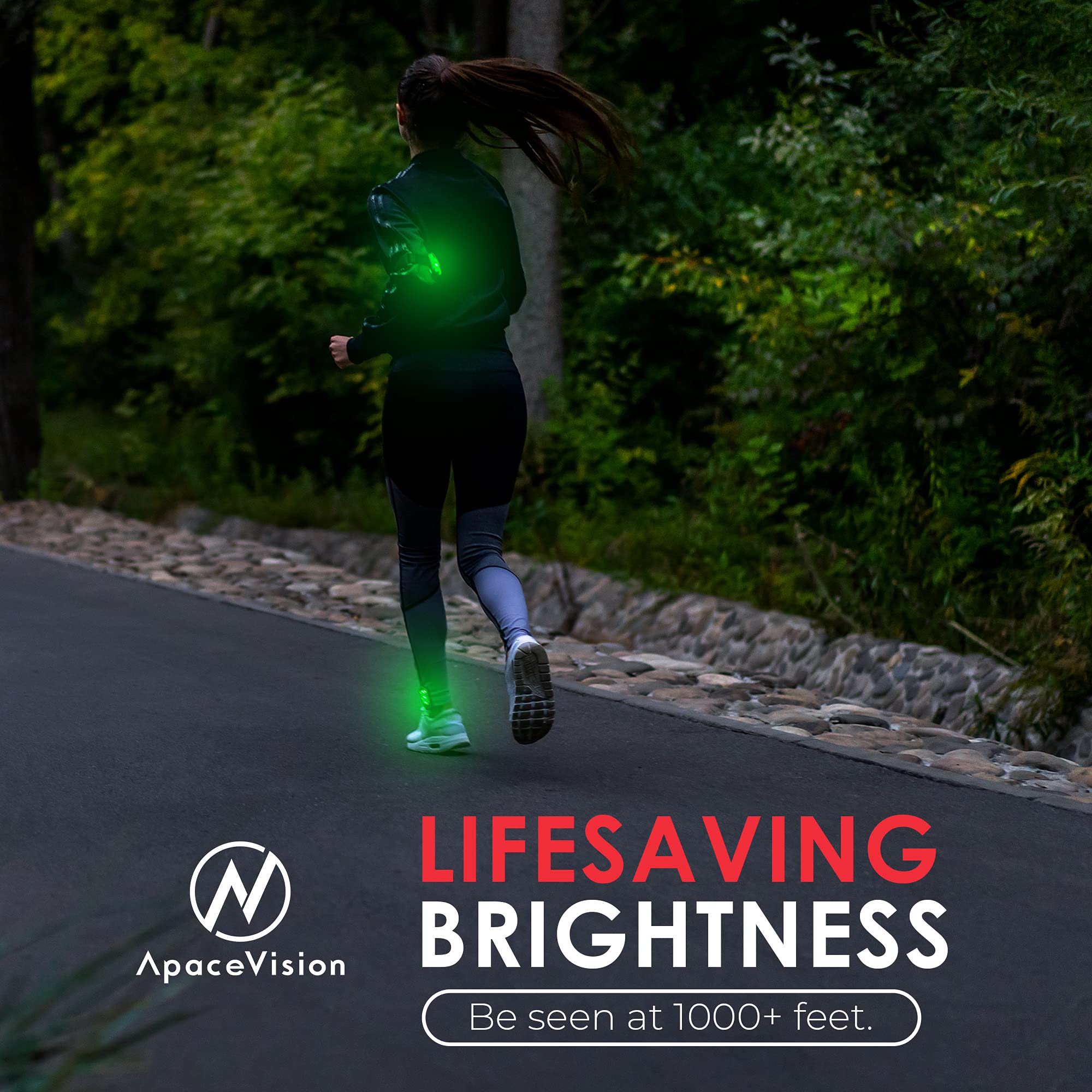 Led Safety Light (2 Pack) - Clip On Strobe/Running Lights For Runners, Dog, Bike, Walking, Boat, Kayak, Stroller And More - High Visibility Accessories For Your Reflective Gear, Bicycle, Green