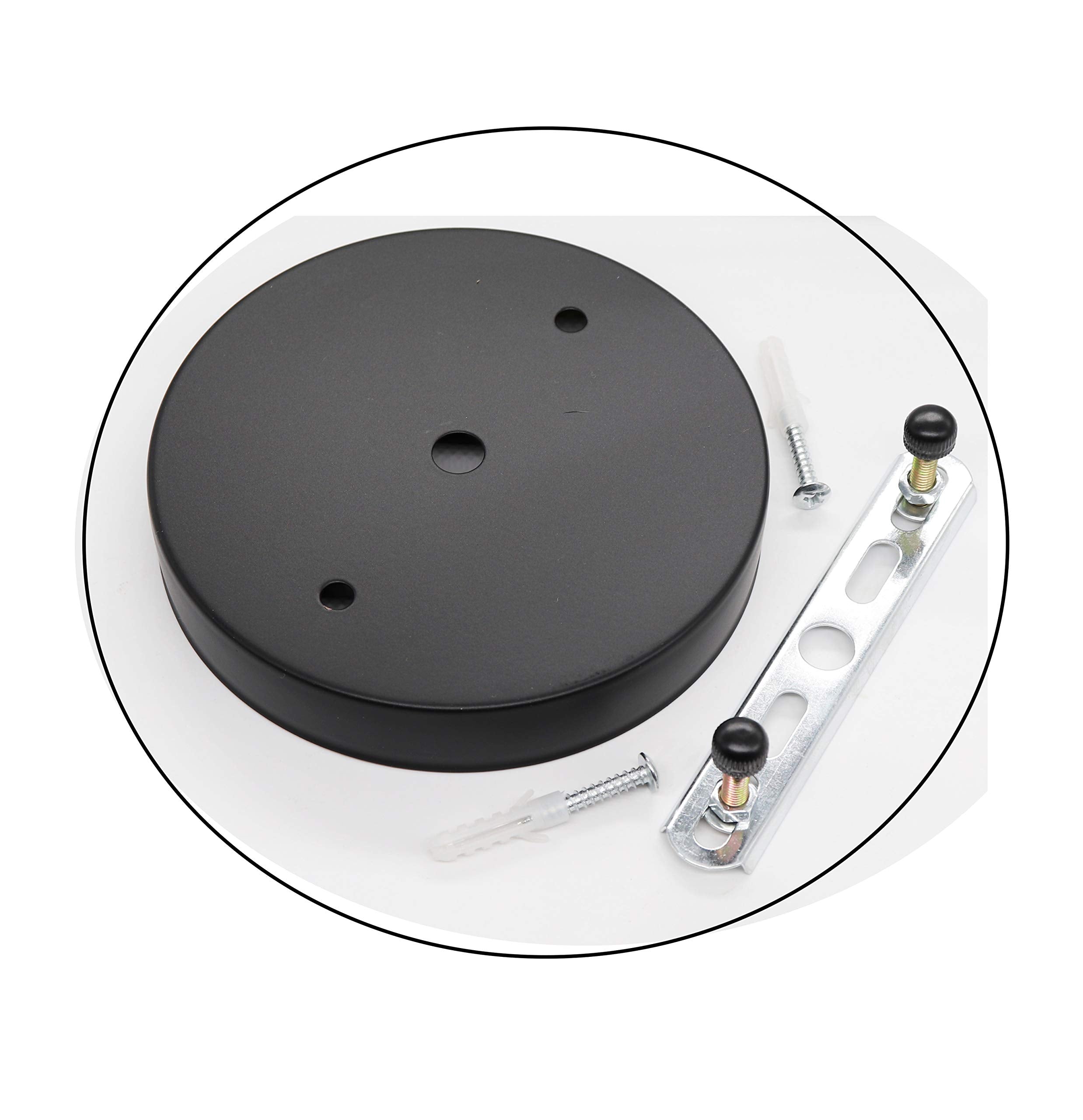 binifiMux Ceiling Canopy Kit, Black Iron Lamp Holder, 150mm Width, Pendant Light Accessories