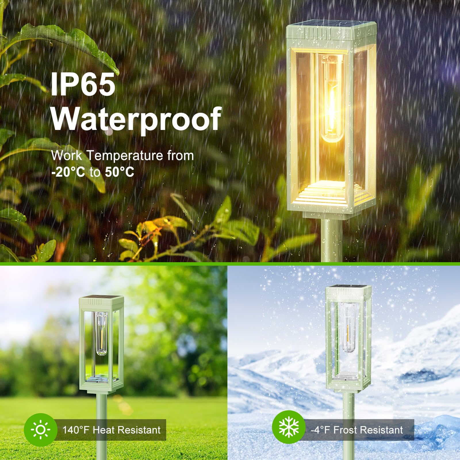 8 Pack Solar Pathway Lights Outdoor  Bright Solar Lights Outdoor Waterproof  Auto On/Off  15+ Hours Runtime  Garden Lights Solar Powered Lighting For Pathway Yard Garden Walkway  Warm White