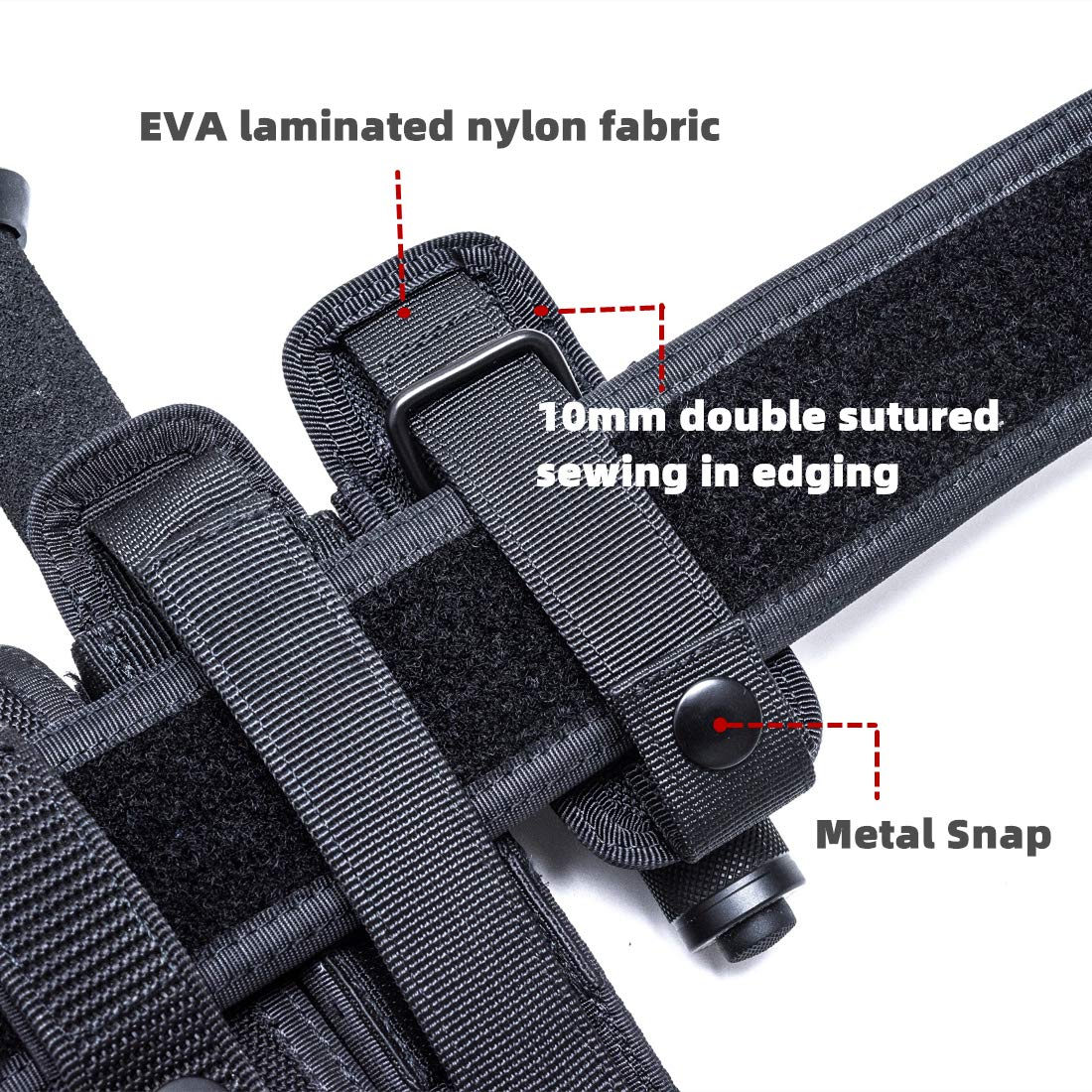 Weltool Open Top Flashlight Holster for MAGLITE & Streamlight, Nylon, FH3, 1.15-1.25in Dia, Black