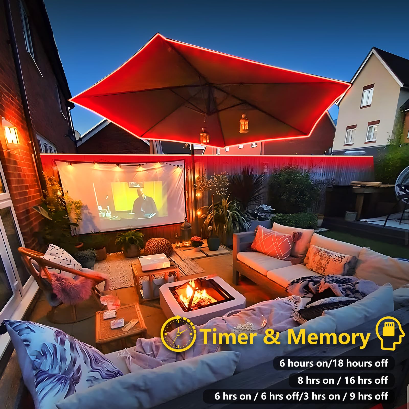 Knonew 164Ft 1000Led Rope Lights Outdoor Indoor,String Lights Waterproof 8 Modes Clear Tube Lights For Outside,Bedroom,Wedding,Garden,Patio,Christmas,Tree,Rv,Holiday Decoration(Red)