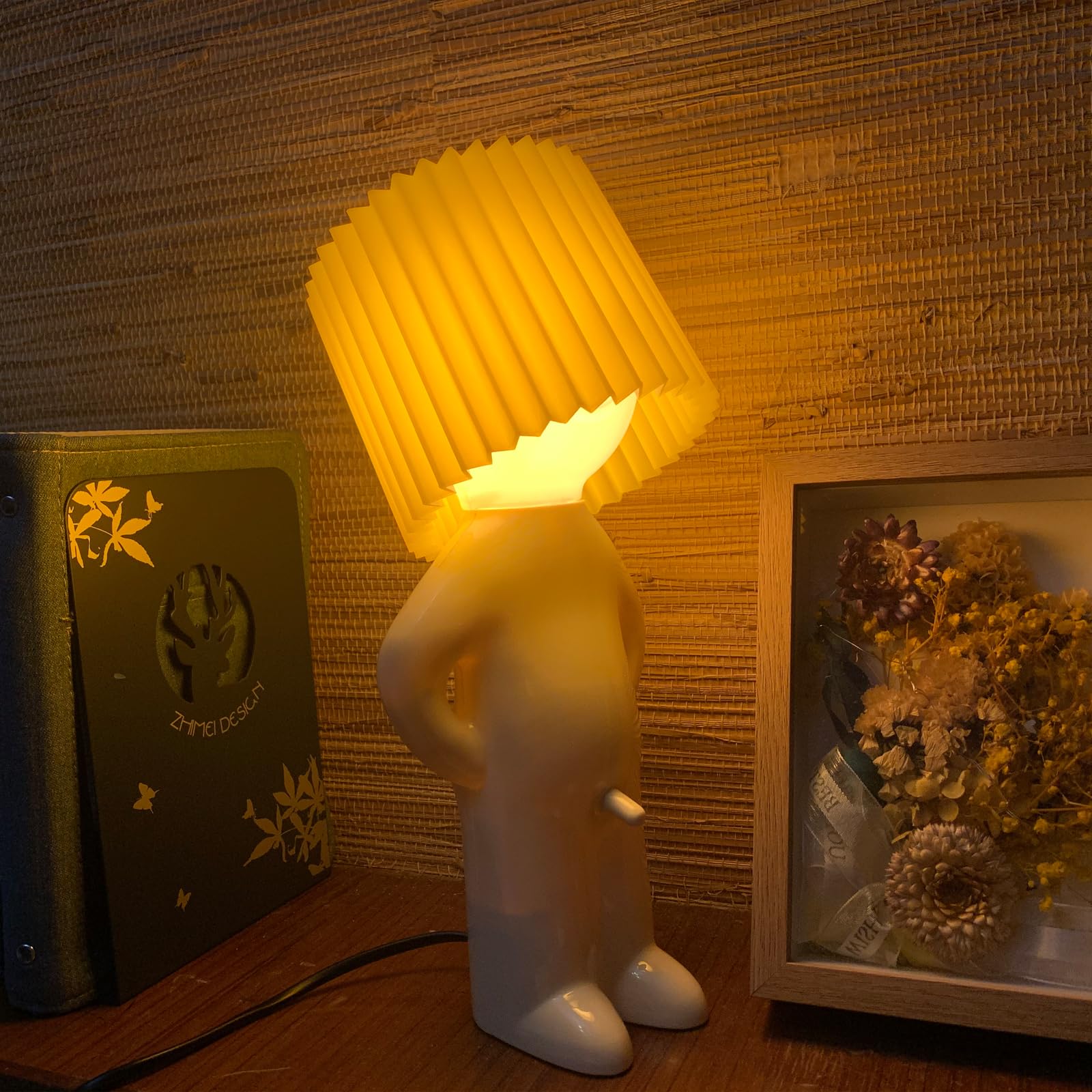 Nmignh A Little Shy Man Lamp, Creative Small Night Light Led Plug-In Table Lamp, Home Decoration Novelty Gift For Bedroom, Chris