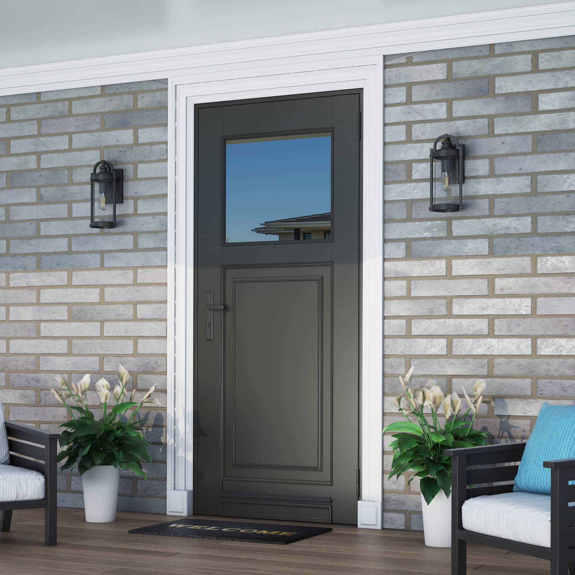 Prominence Home Matte Black Farmhouse Outdoor Sconce Lantern - Wet Rated Coach Light 51548-01