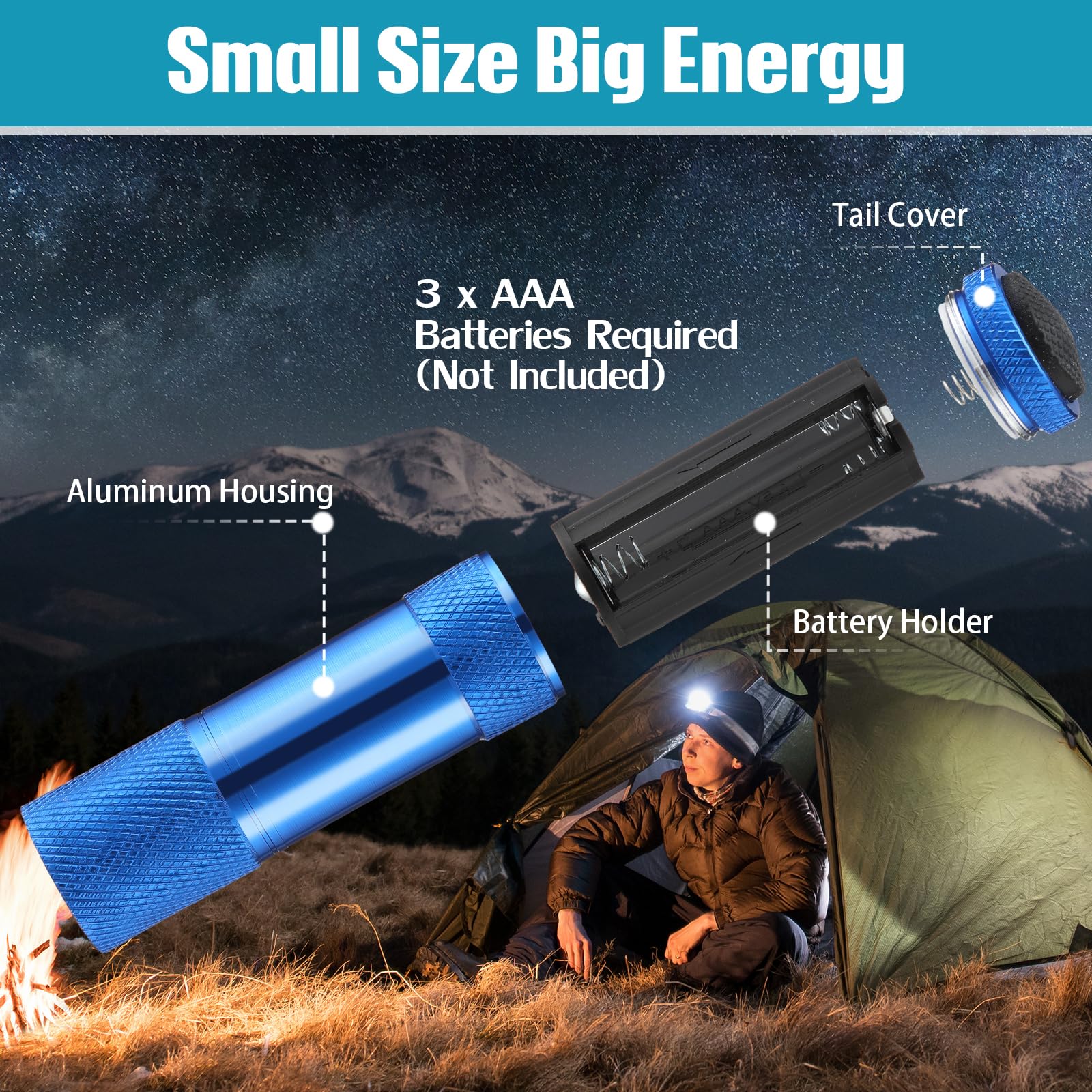 Vihose 12 Pcs Mini Flashlights Bulk  Bright Aluminum Handheld Flash Lights With Lanyard  Small Led Flashlights For Kids Night Reading Emergency Hurricane Camping Hiking Party Favors(Vibrant Colors)