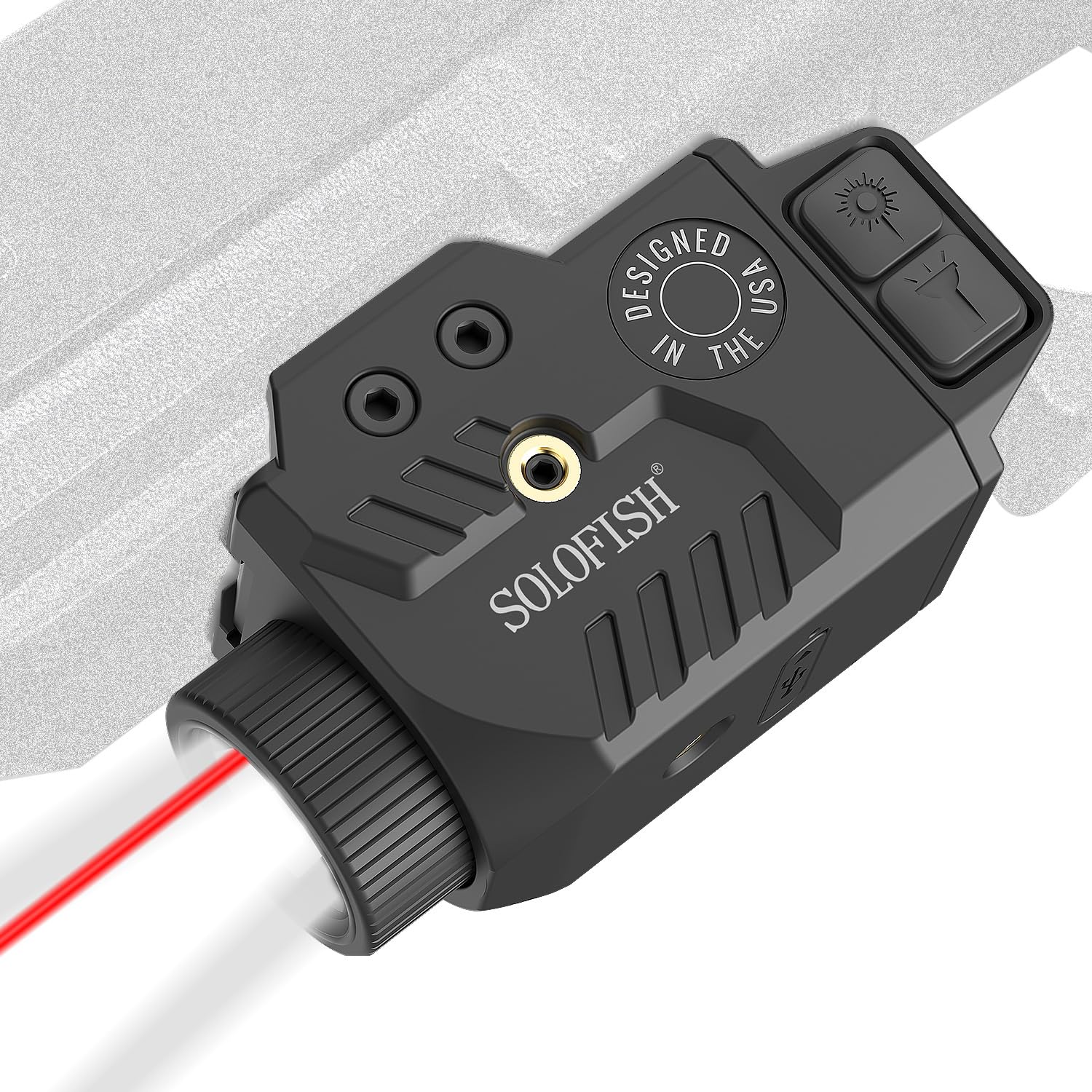 Solofish 800lm Adjustable Handheld Toy Light Laser Combo Fits for Full Rail  Shockproof Red Laser Sight and Launcher Light with Strobe Function  Rechargeable (Laser Output is 