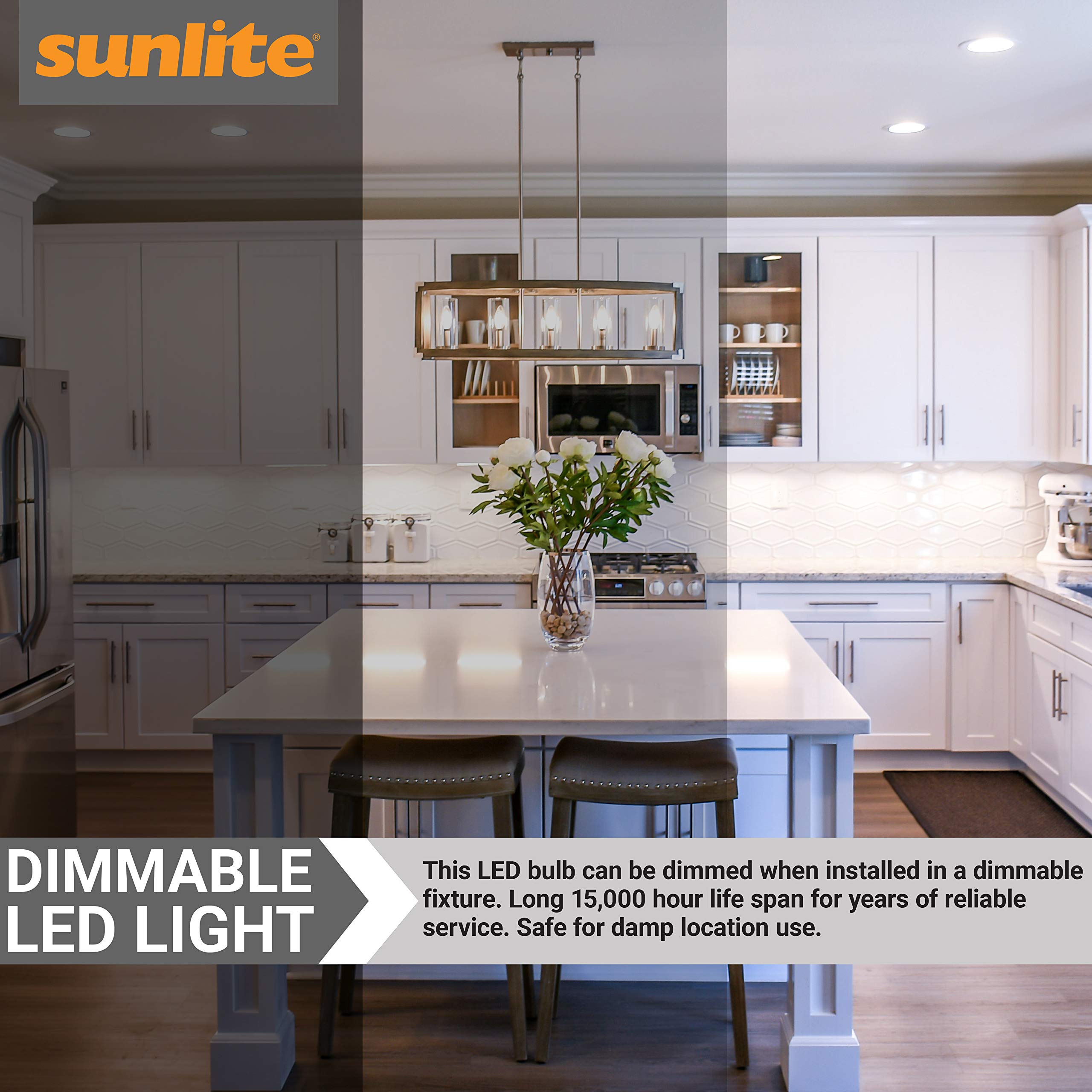 Sunlite 40957 Led B11 Filament Style Chandelier Light Bulb Torpedo Tip 6 Watts (60 W Equivalent) Dimmable, 600 Lumens, Candelabr