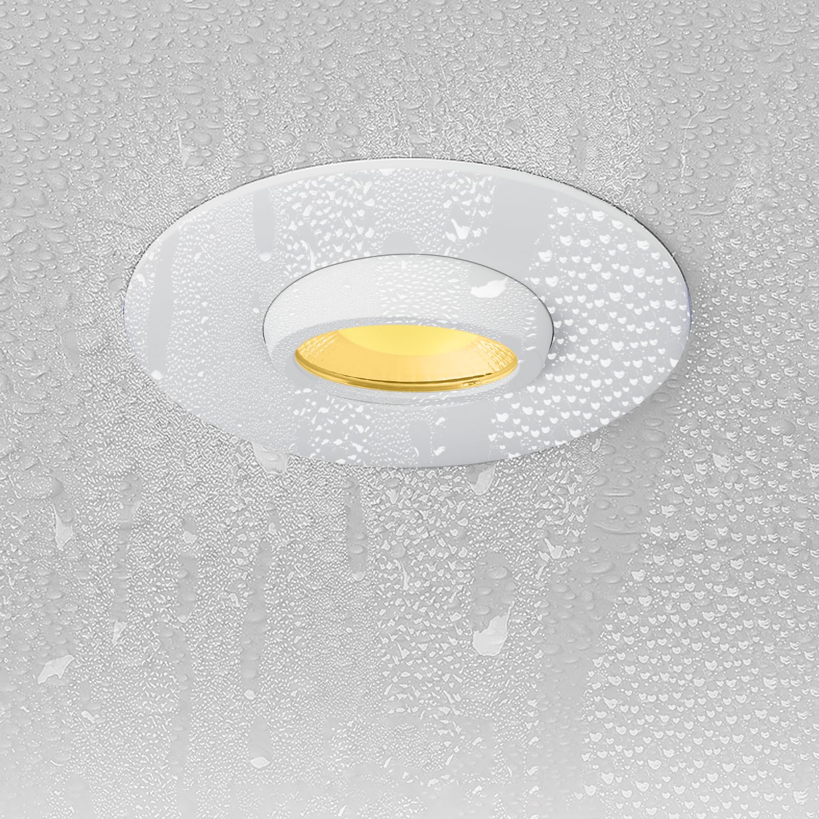 Sublimation 4 Packs 3 Inch 3Cct Gimbal Led Recessed Light With Junction Box 10W,Waterproof Recessed Lights For Shower,3 Colors Adjustable,Suitable For Bathroom,Parlor,Bedroom,Kitchen,Balcony