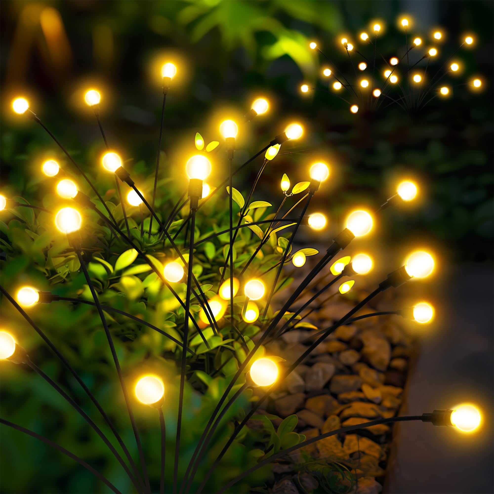 PATIOPIA Solar Garden Lights, 120 LED Warm White, Waterproof, 12 Pack, Plastic