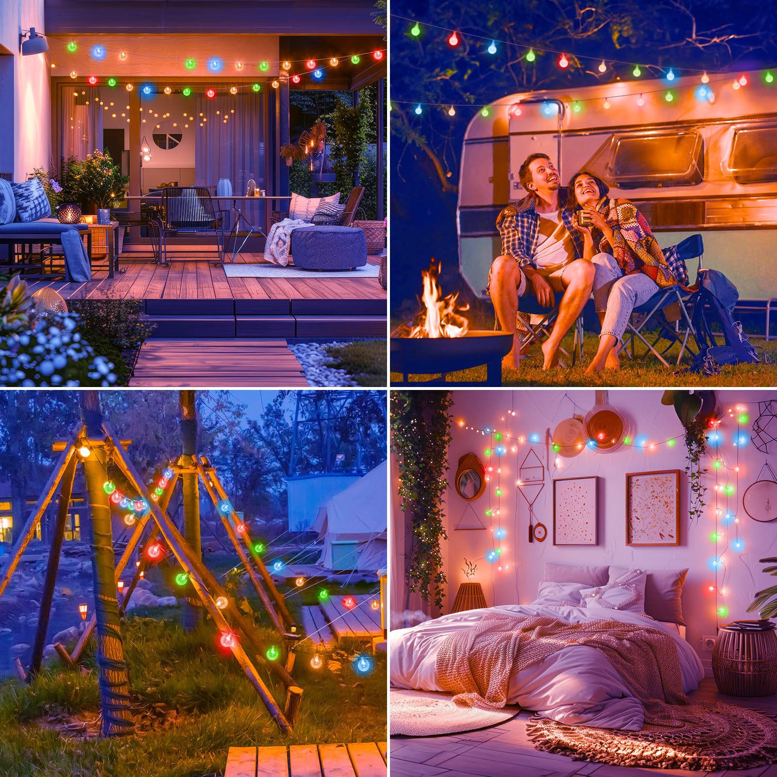 Minetom Crystal Globe String Lights, 17 ft, 30 LED, Battery Operated, Waterproof, Multicolor, Remote with 8 Modes