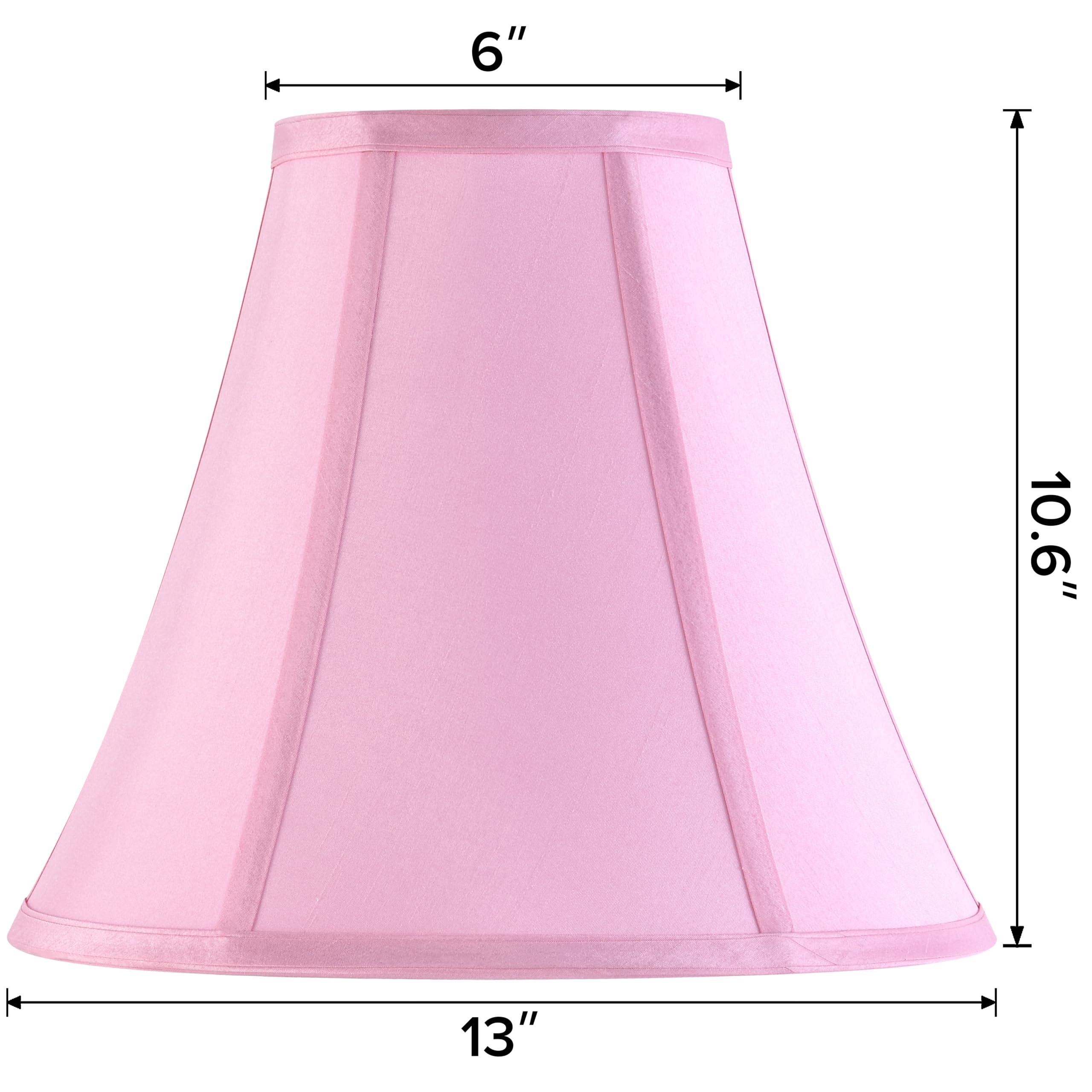 Bell Lamp Shades Pink Medium Lamp Shade 6'' Top X 13'' Bottom X 10.6'' High(Spider) Side Ribbing Replacement Lampshade, Fabric L