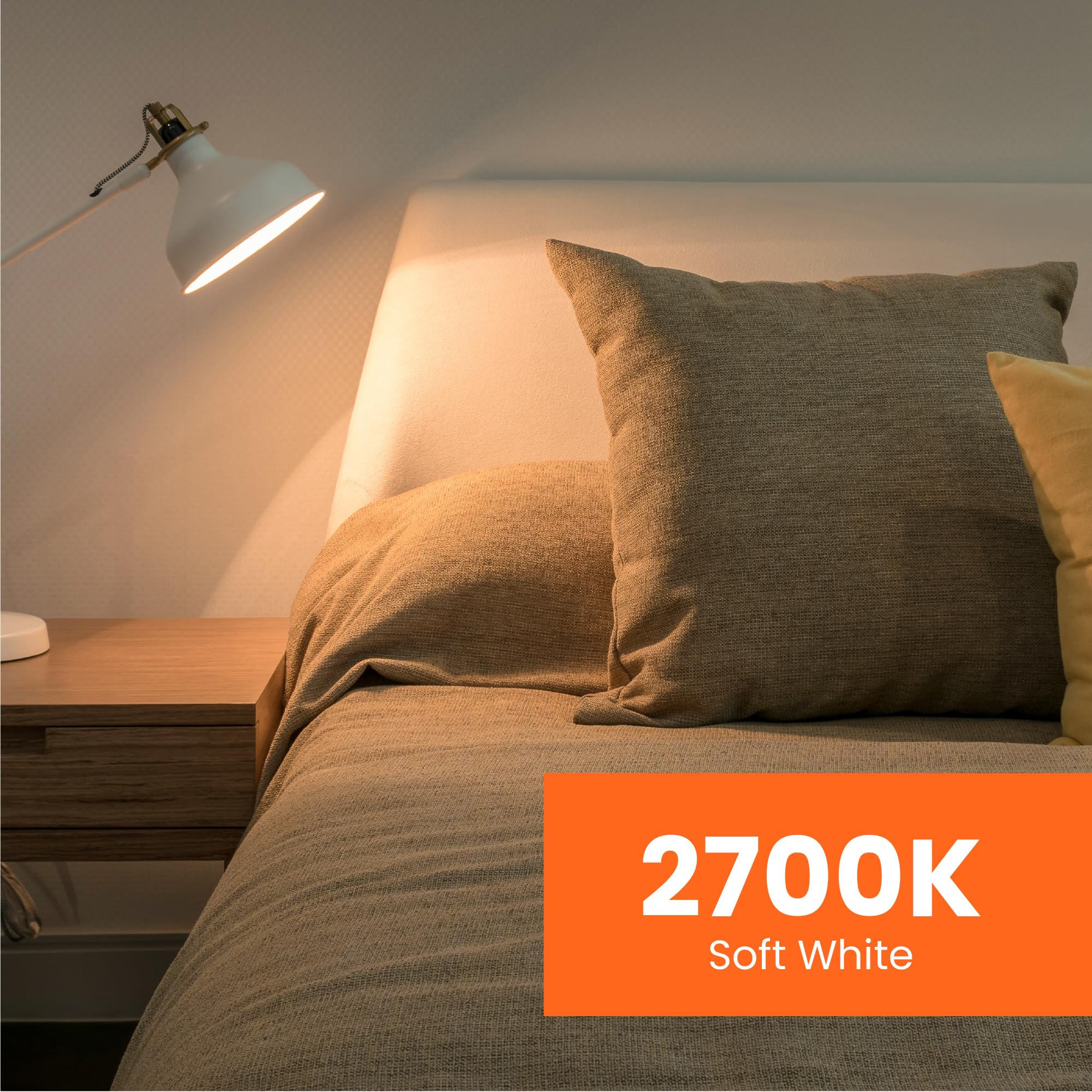 Feit Electric A19 Dimmable LED Light Bulbs, 60W Equivalent, 800 Lumens, 2700K Soft White, E26 Base, 8 Count, Damp Rated