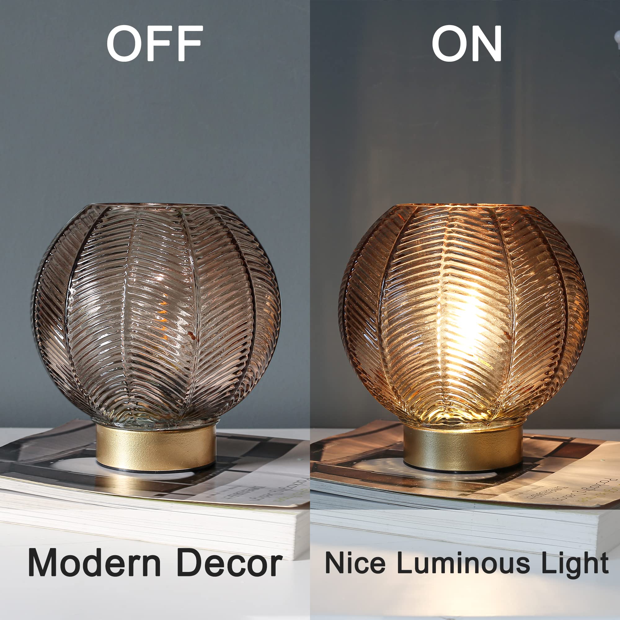 Lusharbor Battery Operated Lamp With Timer, Cordless Table Lamps With Led Bulb, Battery Powered Lamp Nightlight, Small Table Lam