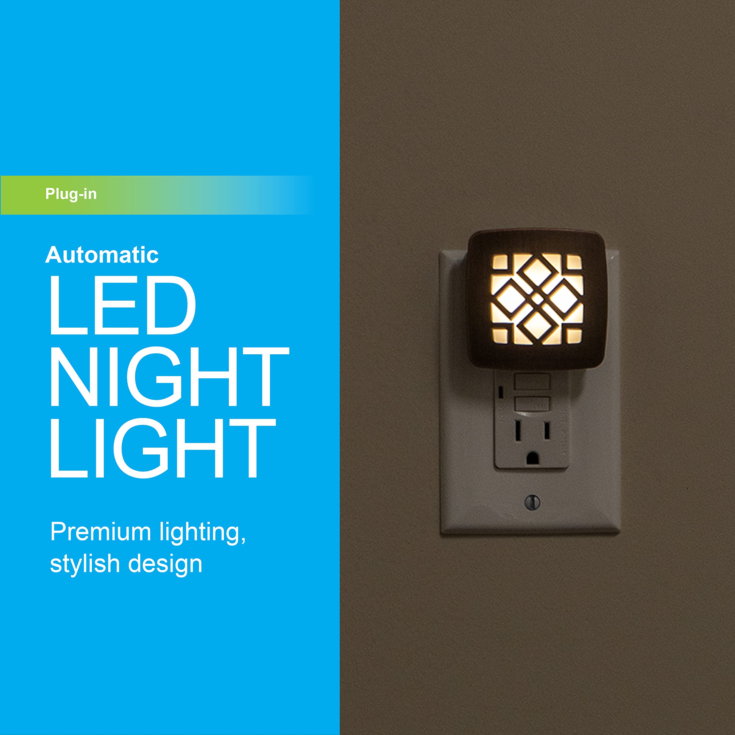 Ge Decorative Led Night Light, Plug-In, Dusk-To-Dawn Sensor, Ul-Certified, Home Decor, Ideal For Bedroom, Nursery, Bathroom, Kit