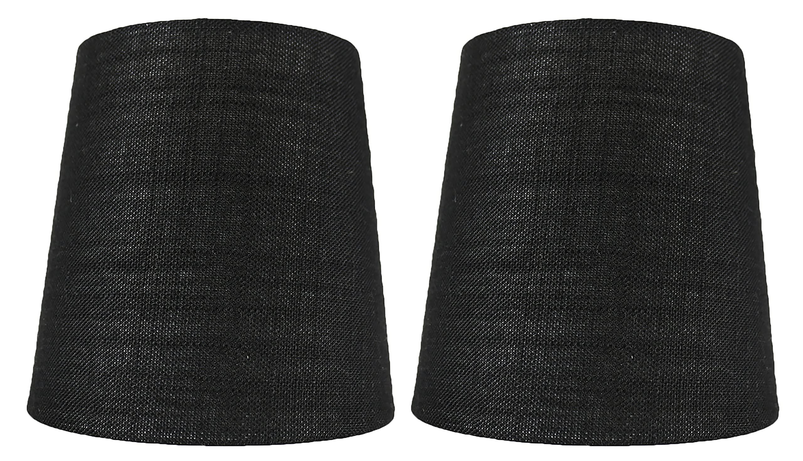 Meriville Set of 2 Natural Linen Clip On Chandelier Lamp Shades, 4-inch by 5-inch by 5-inch