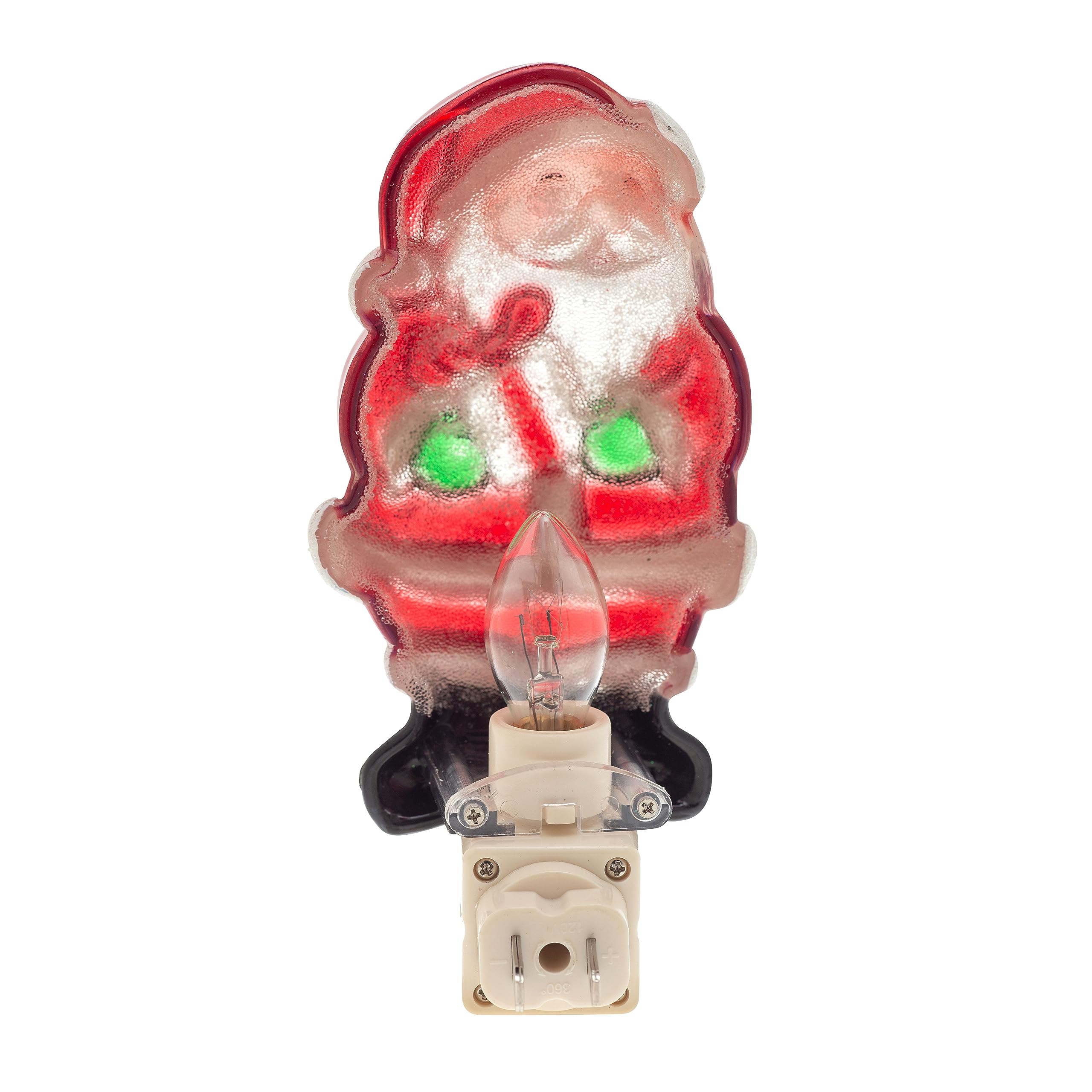 Creative Hobbies Jolly Santa Holiday Decor Night Light - Includes 5W C7 And Rotational Socket With On/Off Switch