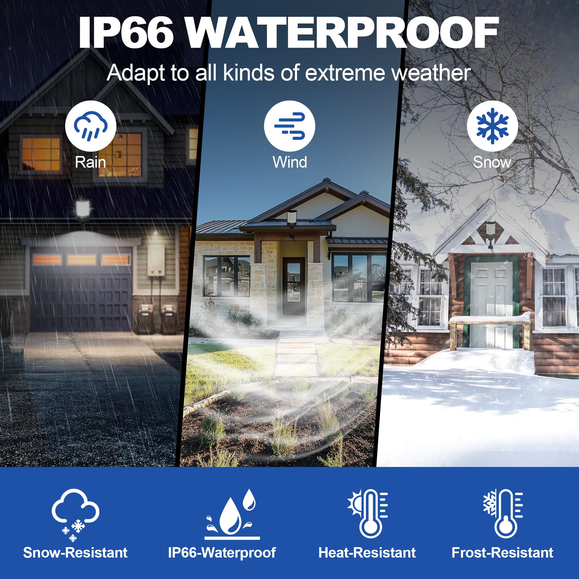 TFKK Solar Street Lights - Waterproof Motion Sensor, Remote Control, 6500K, 6 Pack, Black, Plastic, Model 1