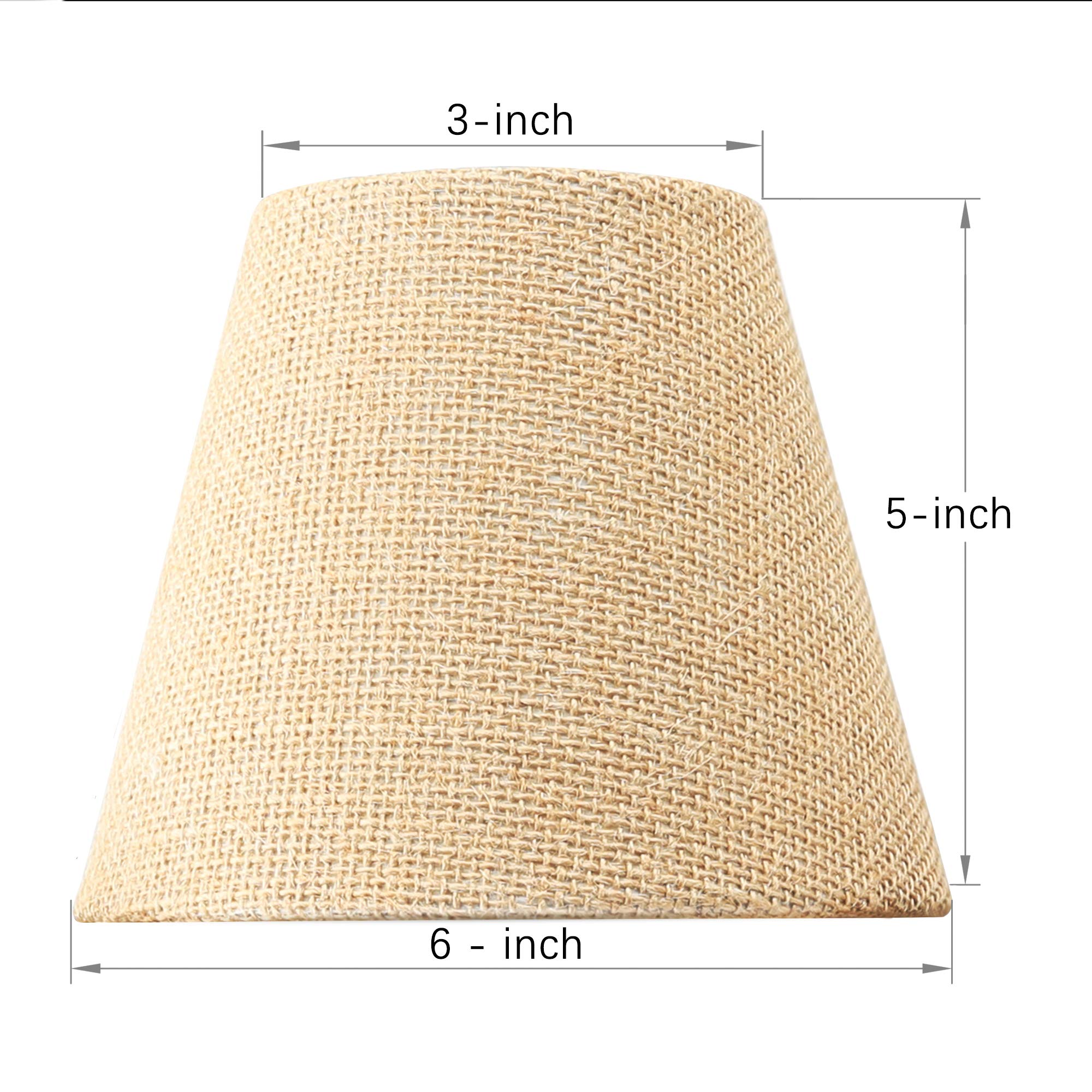 Eurus Home Small Lamp Shade Set Of 6 Burlap Chandelier Shades 3X6X5 Natural S03