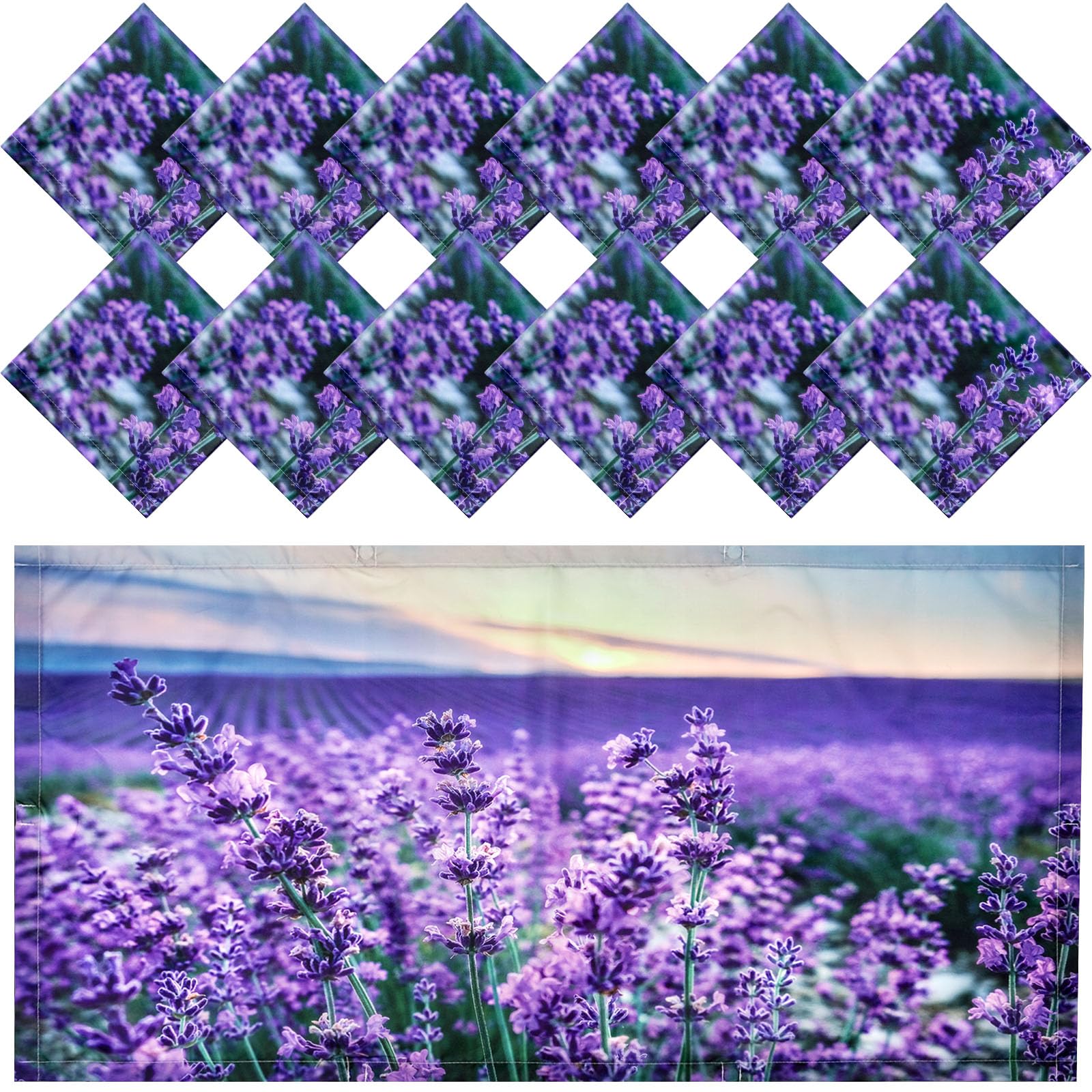 Hortsun 12 Pcs Lavender Fluorescent Light Covers - Magnetic Filters For Eyestrain Relief