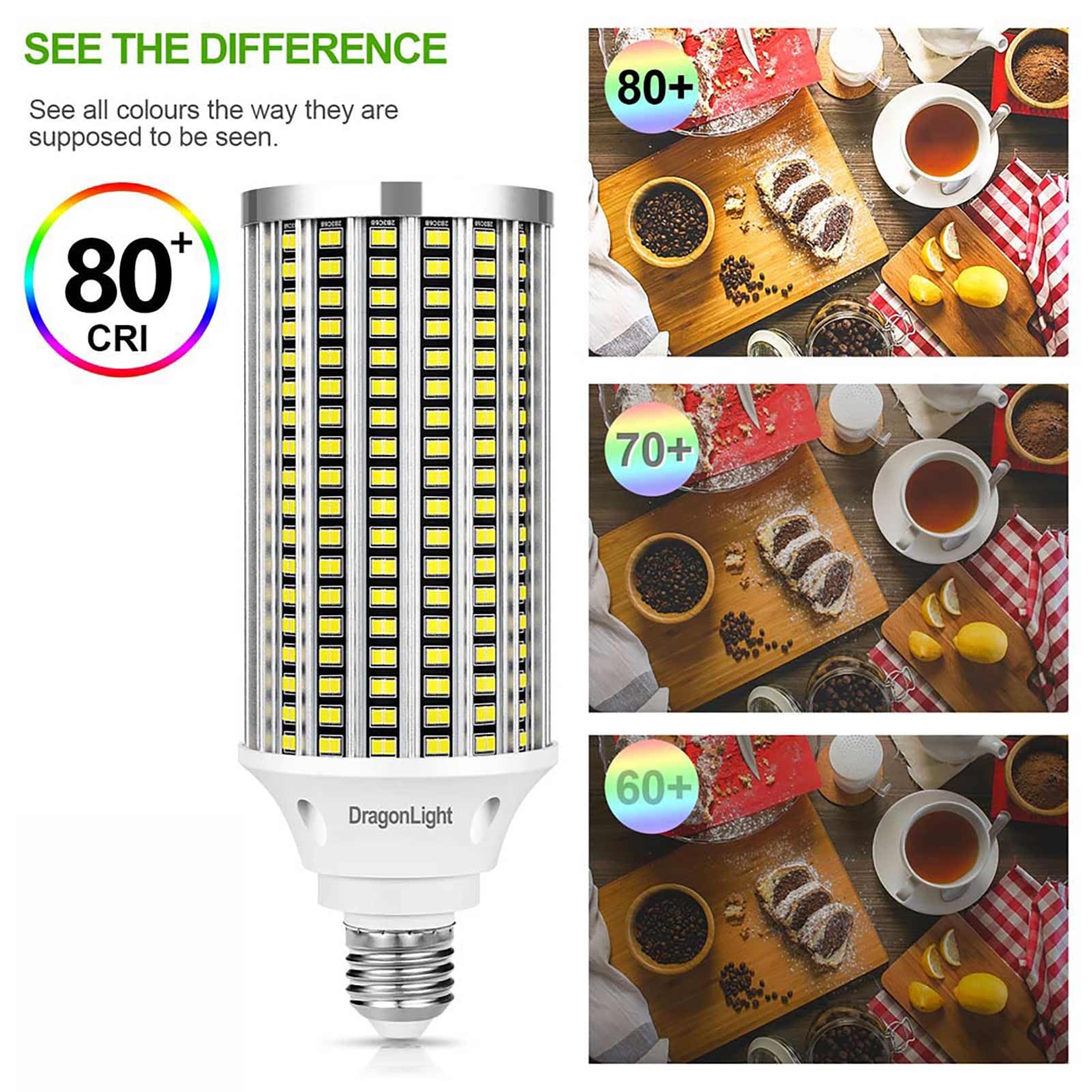 Dragonlight 60W Super Bright Led Corn Light Bulbs (200 Watt Metal Halide/Hid/Hps Replacement) - E26/E39 Base Led Lamp - 6000K Da