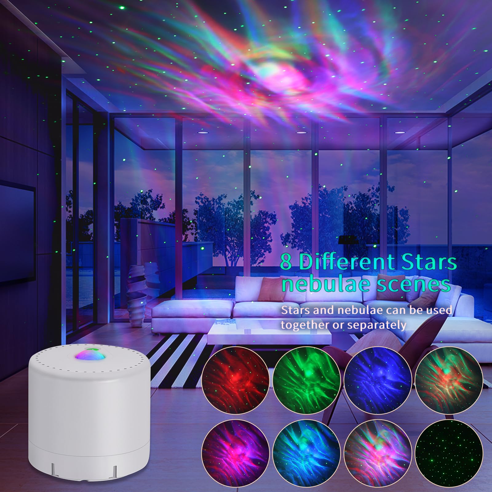 Galaxy Projector, Bedroom Star Projector, Galaxy Light Projector With Remote Control And Timer, Adjustable Led Light Colour, Bri