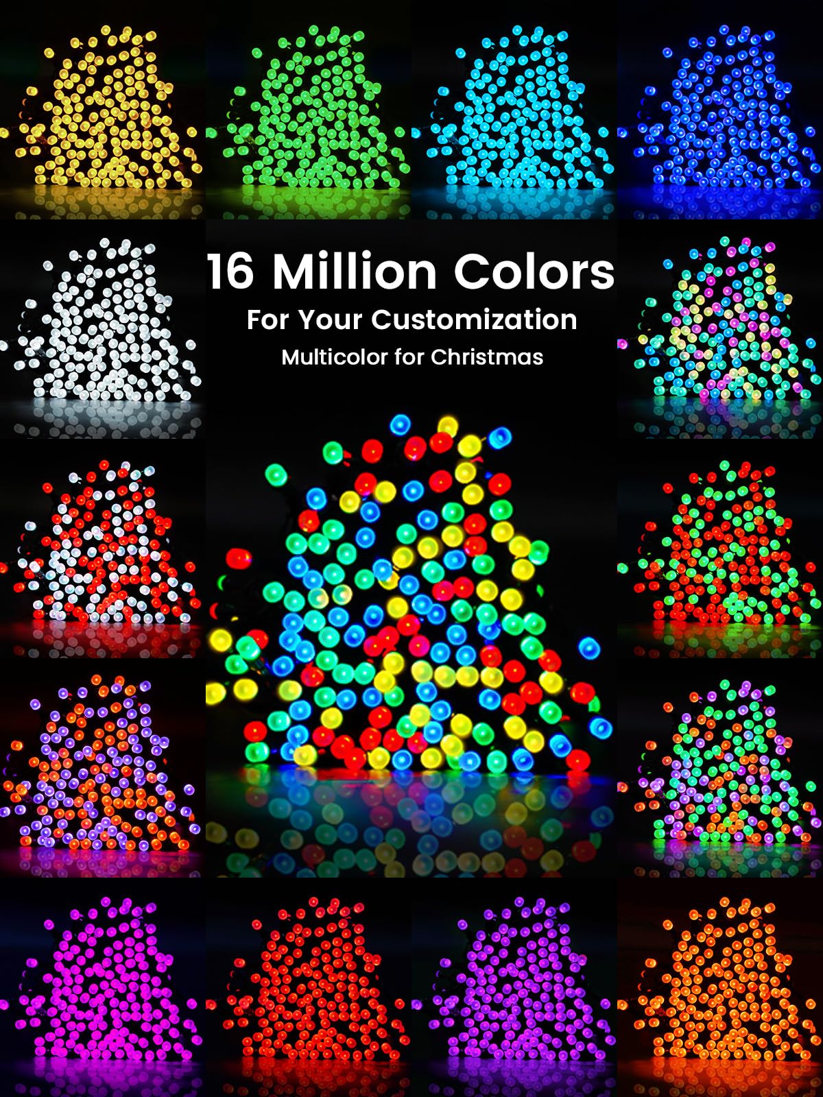 Smart Color Changing Christmas Lights With Remote & App  109Ft 300 Led Rgb Dimmable Christmas String Lights  Waterproof Fairy Twinkle Light For Indoor Outdoor Xmas Tree Wedding Holiday Decorations