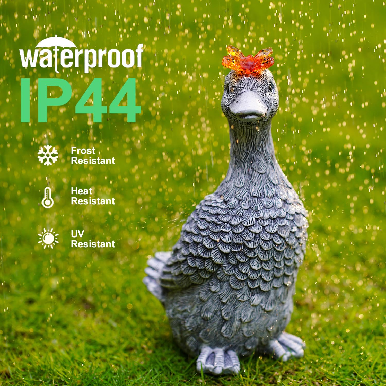 Fashionoda Solar Garden Statue Goose Figurine - Outdoor Decoration With Butterfly For Garden Yard Lawn Home Decor Outside : Unique Gifts For Mom Grandma