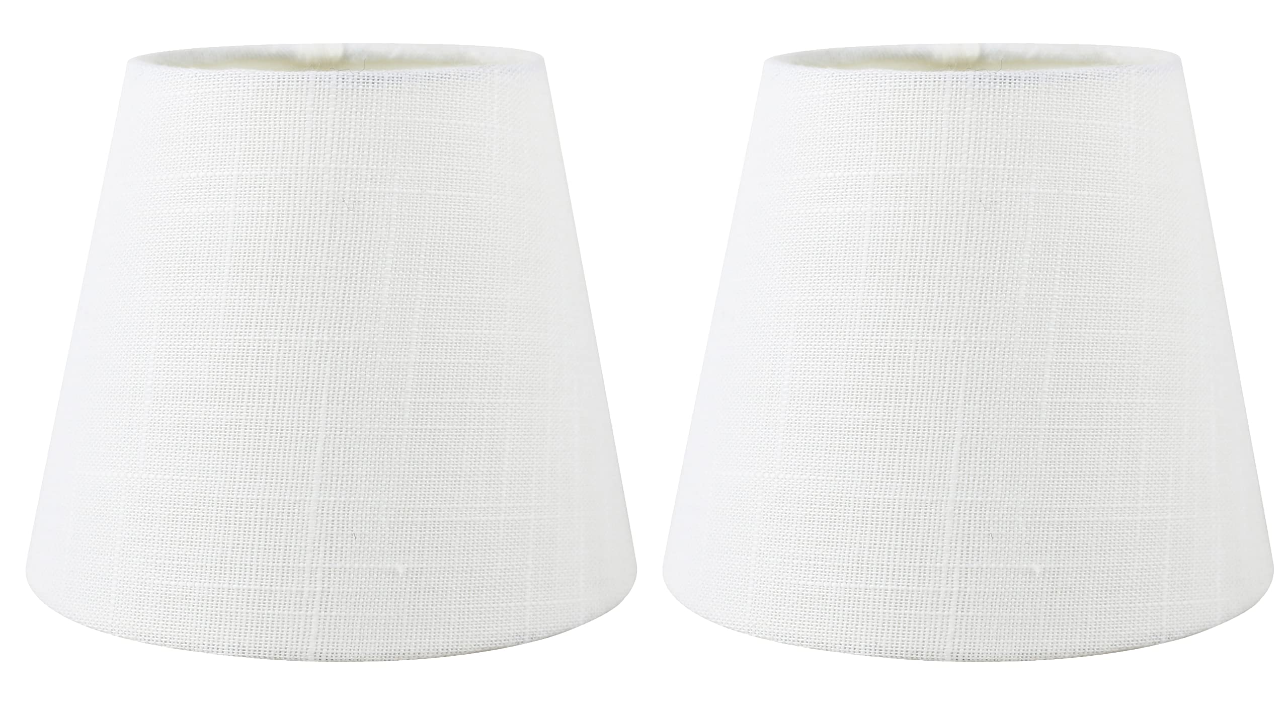 Meriville Set of 2 Off White Linen Clip On Chandelier Lamp Shades, 4-inch by 6-inch by 5-inch