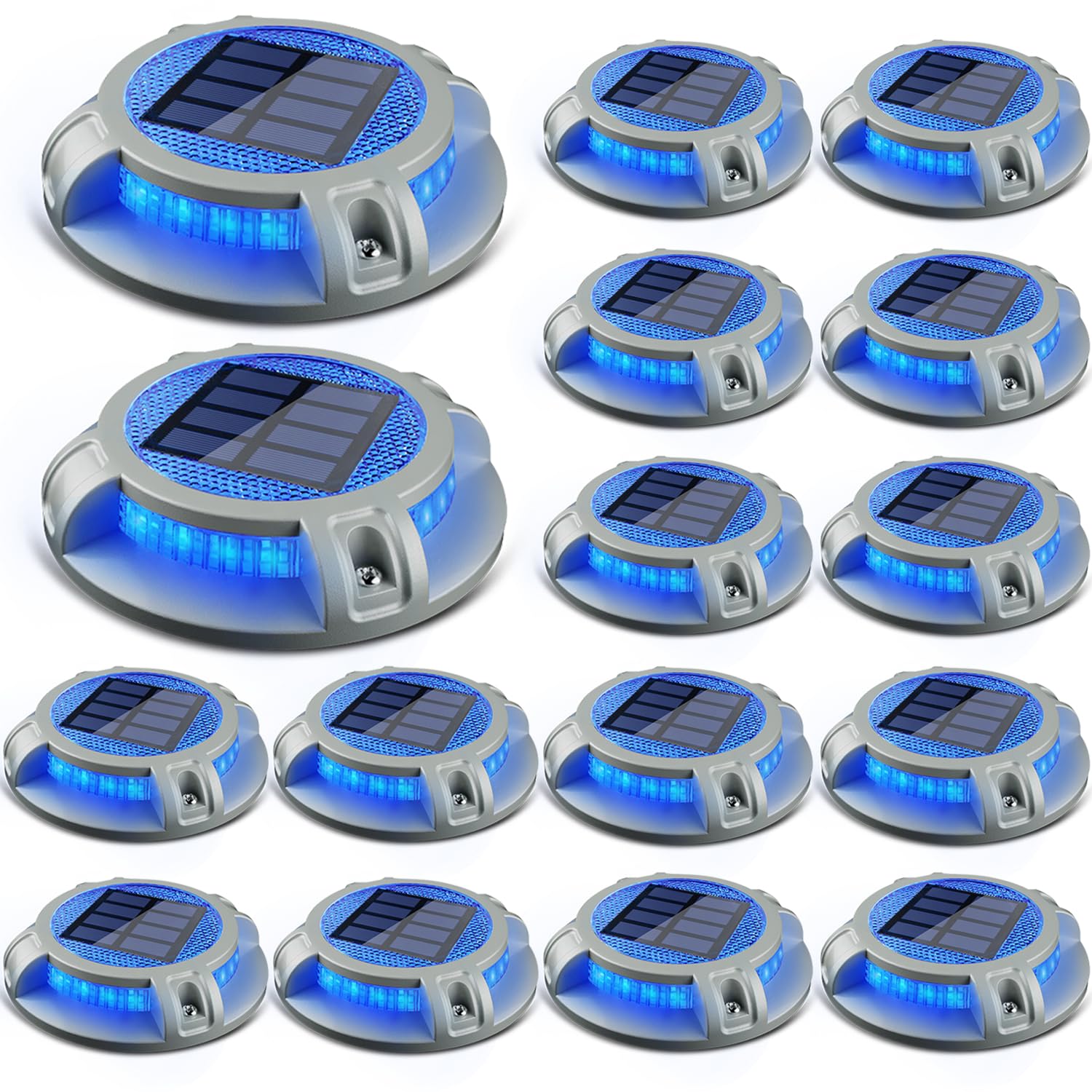 SIEDiNLAR Solar Driveway Lights Outdoor 4 Modes 40 LEDs Deck Driveway Markers Waterproof Marine Dock Light for Walkway Pathway G