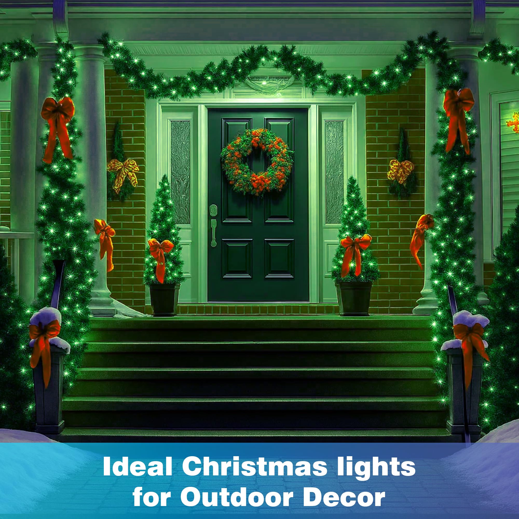 Domolli Christmas Lights 500Led 164Ft  Waterproof Christmas Tree Lights With 8 Modes  Remote Control 3 Timers & Memory Function Xmas Decorations For House And Holiday (Green)