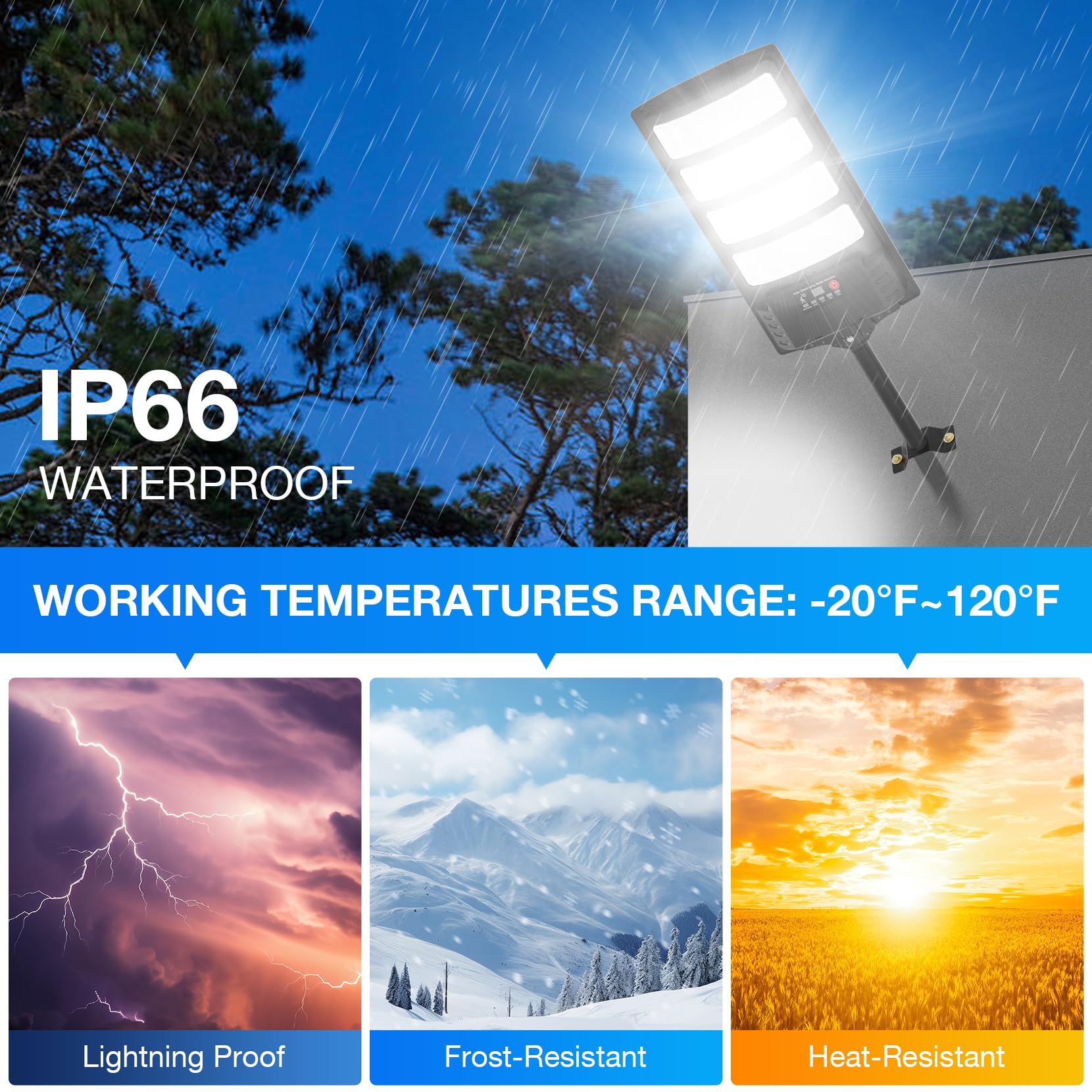 Solar Street Lights Outdoor Waterproof ,25000Lm 320Wide Angle Flood Light, Led Solar Parking Light With Motion Sensor And Remote