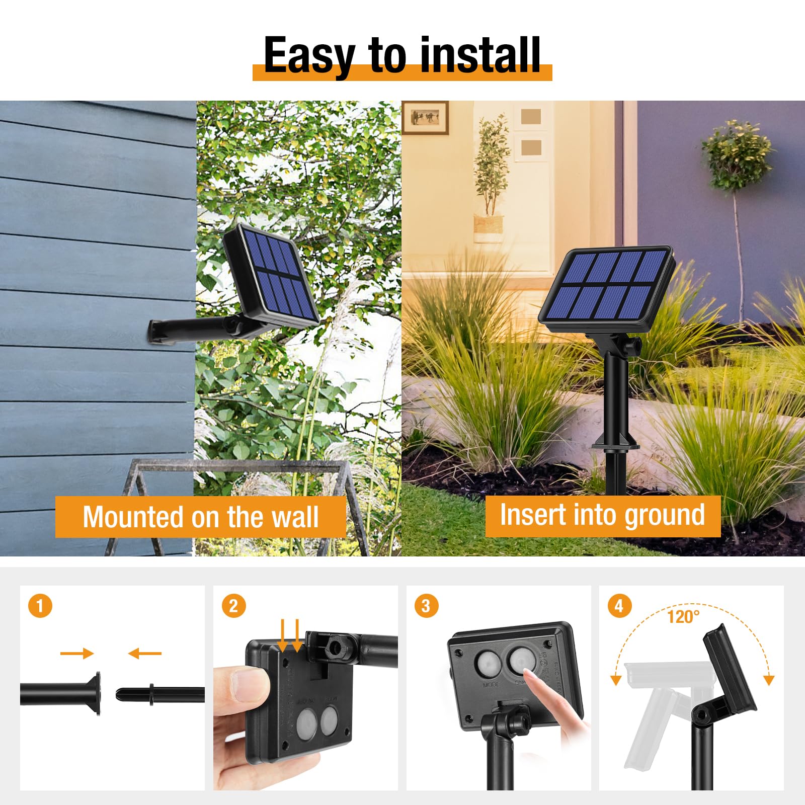 Btfarm 8 Pack Solar String Lights Outdoor, Total 640Led 264Ft Solar Fairy Lights Waterproof 8 Modes, Copper Wire Twinkle Lights