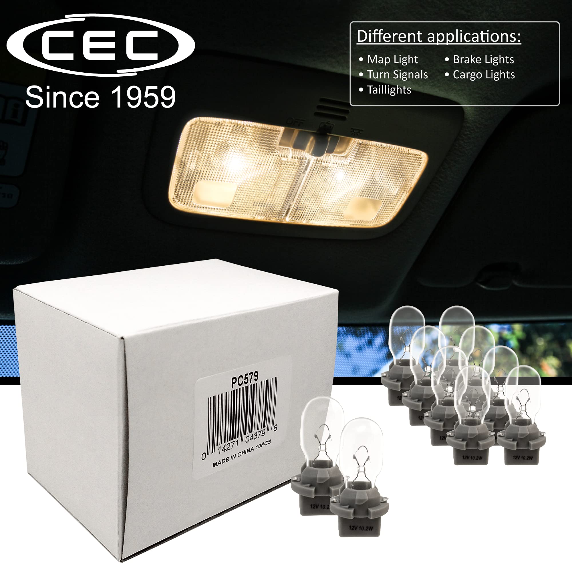 CEC PC579 T-5 Bulbs, 12.8V, 10.2W, Printed Circuit Base, 2-Pack