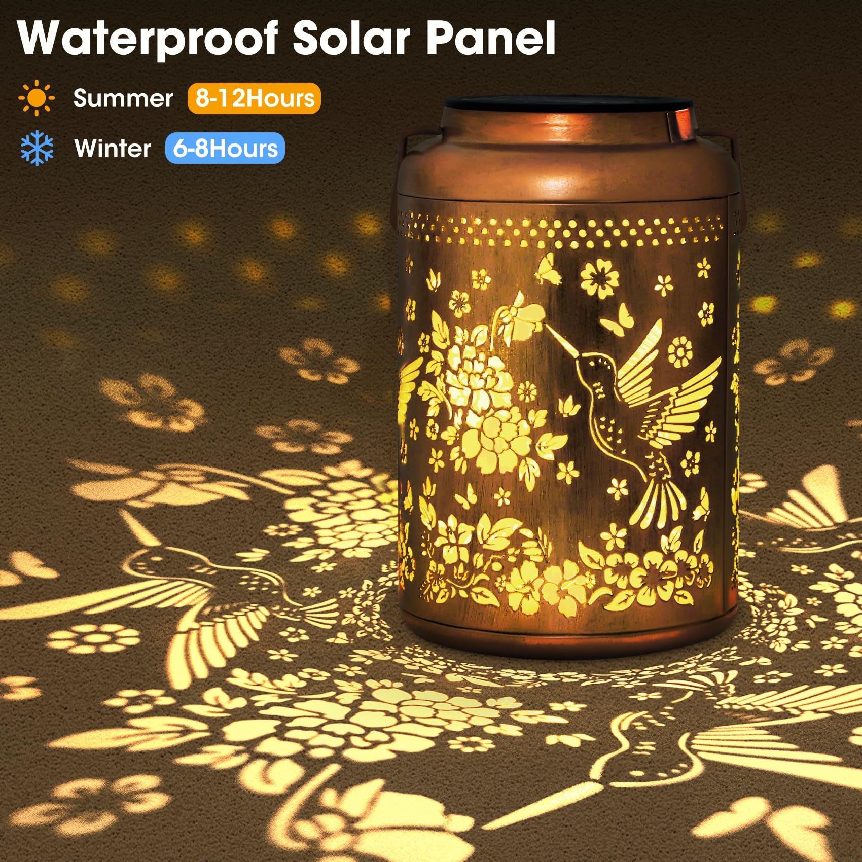 Christmas Gifts For Women  2 Pack Hummingbird Solar Lanterns Outdoor Waterproof Solar Lanterns Decorative Hummingbird Gifts  Hanging Lantern Outdoor For Patio Porch Garden Decor