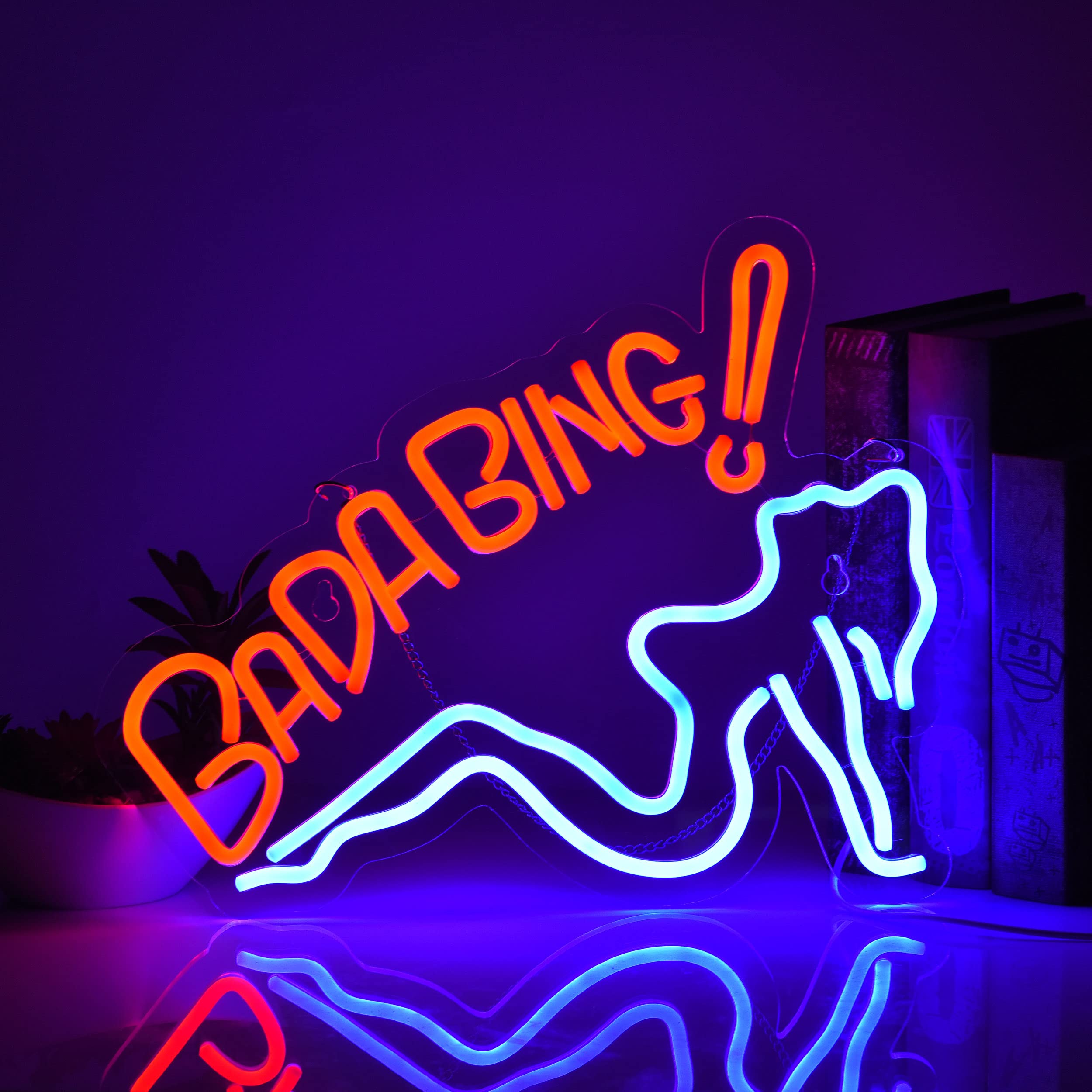 ZODZ Neon Sign Wall Décor - Dimmable LED Art Light, USB Powered, Red+Blue, Perfect for Pub, Store, Man Cave, and Parties