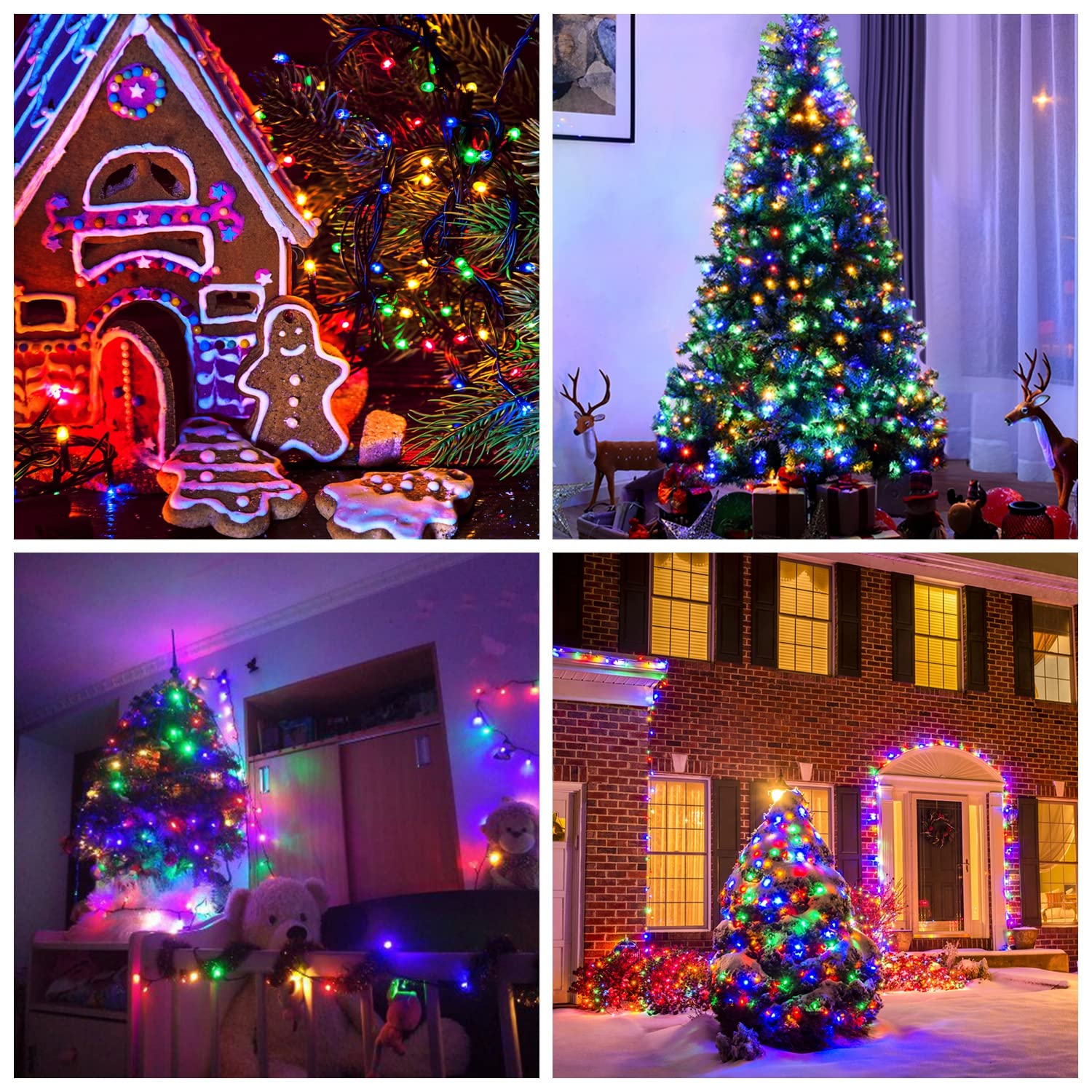 Jmexsuss 300 Led Multicolor Christmas Lights - Waterproof Twinkle Fairy String Lights For Indoor/Outdoor Holiday Decor