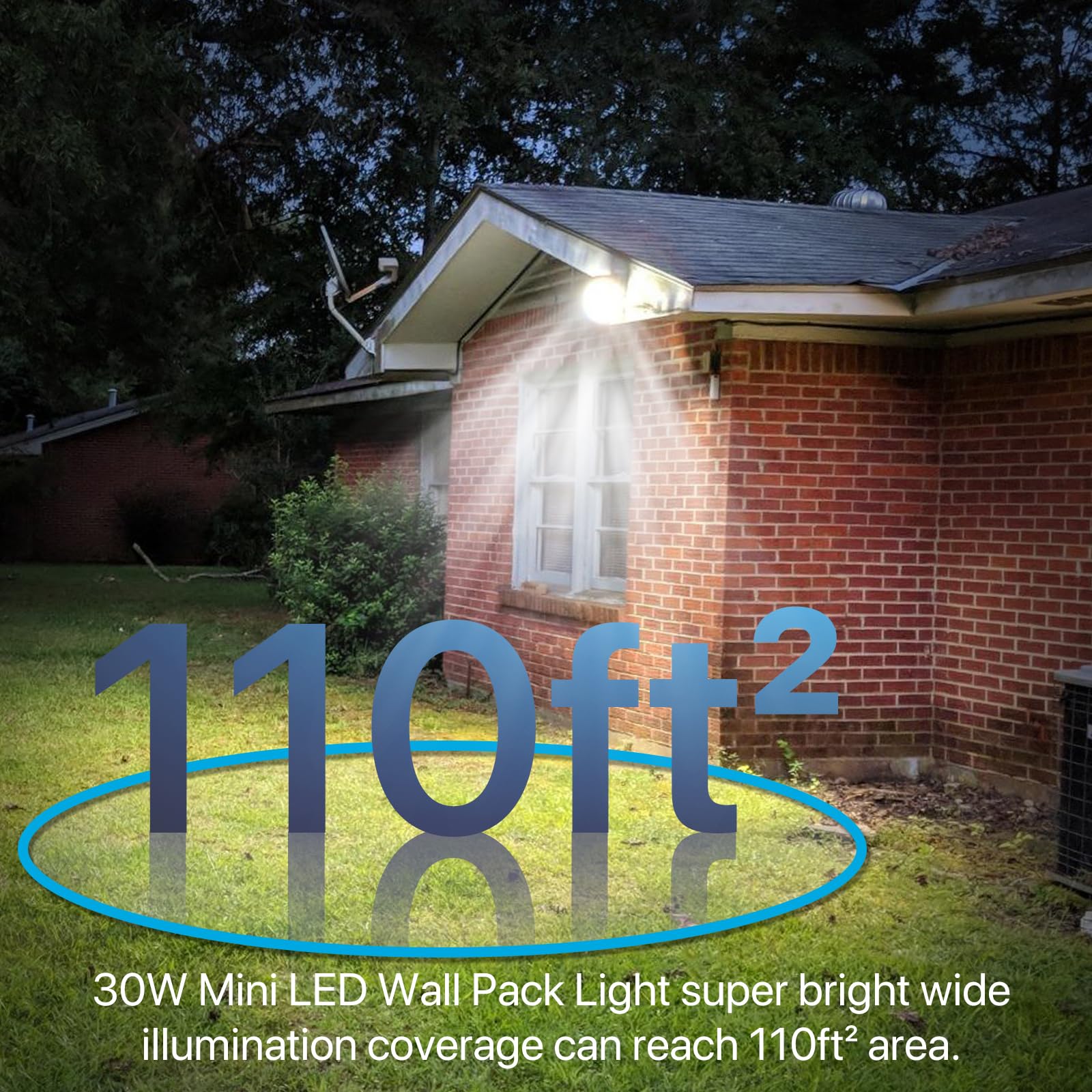 Hyperlite Led Wall Pack Light 30W 2-Pack, 3600Lm, 5000K, Brown, With Dusk To Dawn Photocell For Exterior Use