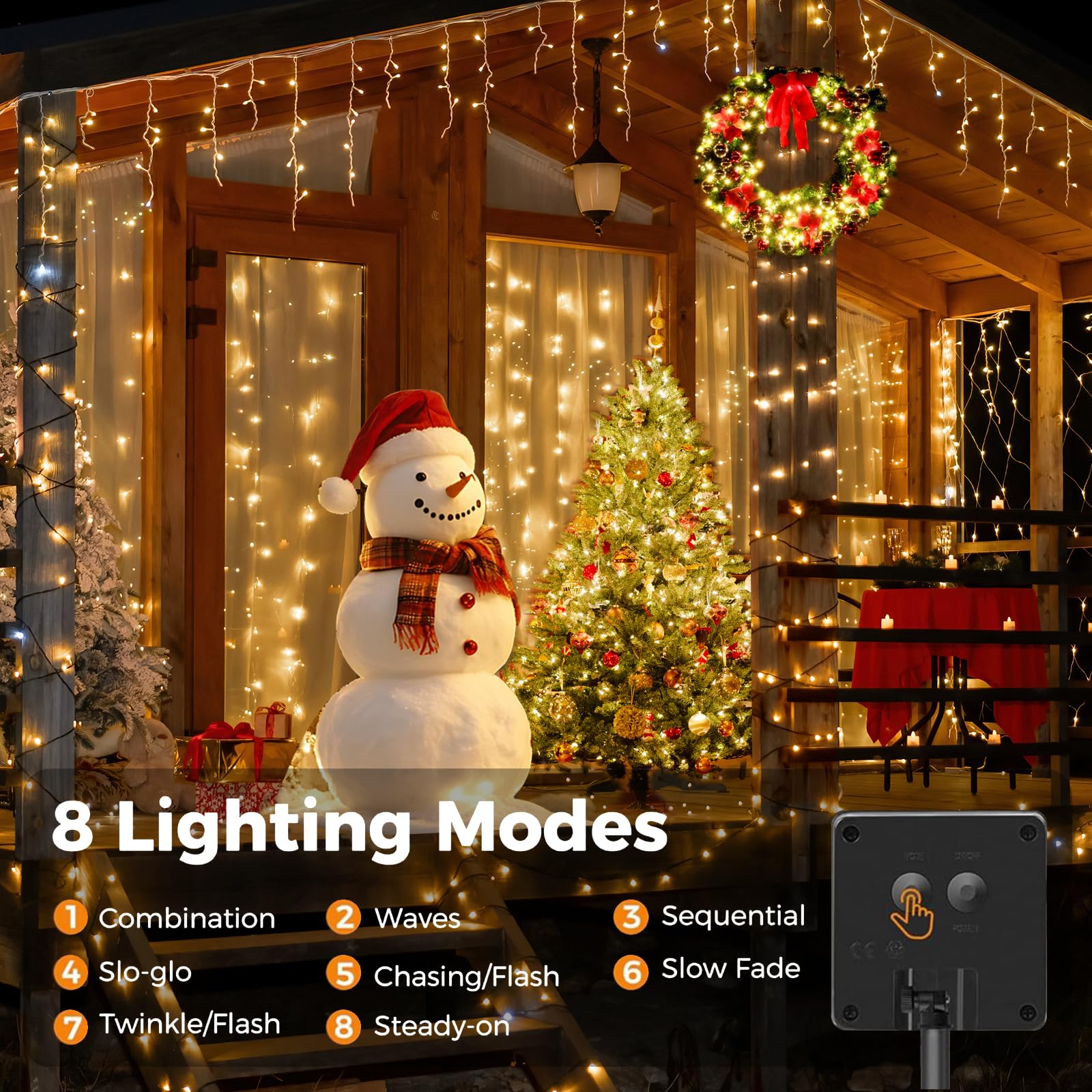 Upgraded 4 Pack 160Ft 400 Led Solar Christmas Lights Outdoor Solar String Lights With 8 Lighting Modes Waterproof Solar Fairy Lights For Garden Yard Patio Christmas Tree Decoration (Warm White)