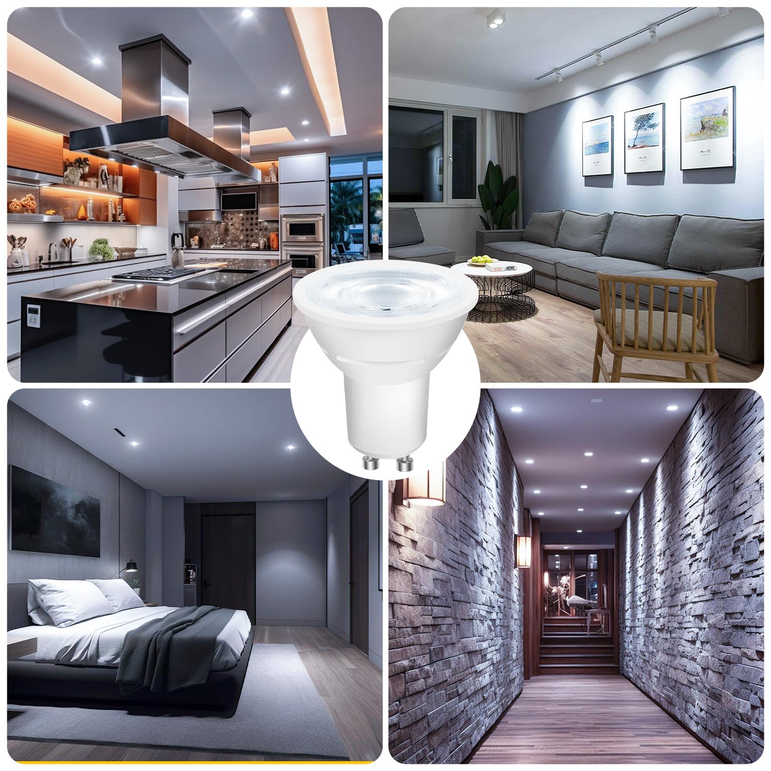 Daybetter Gu10 Led Light Bulbs  Dimmable Gu10 Bulb Replacement For Track Lighting  5.5W Equivalent 50W  500 Lm Daylight White 5000K  Mr16 Led Bulb For Kitchen  Range Hood  Living Room  12 Pack