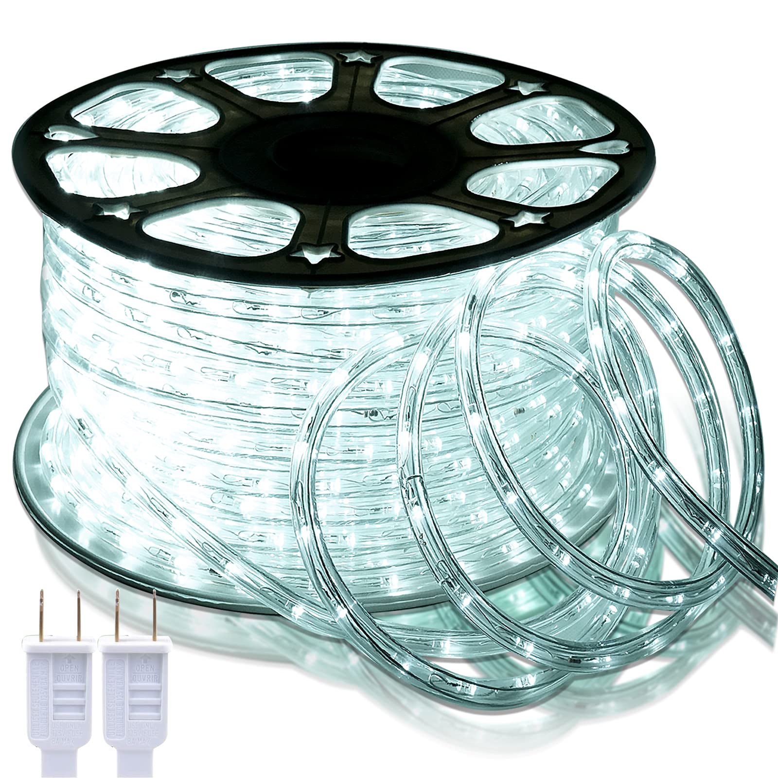 SURNIE LED Rope Lights 150FT Dimmable Waterproof 110V Daylight White Model SR11101-45-DW-NA