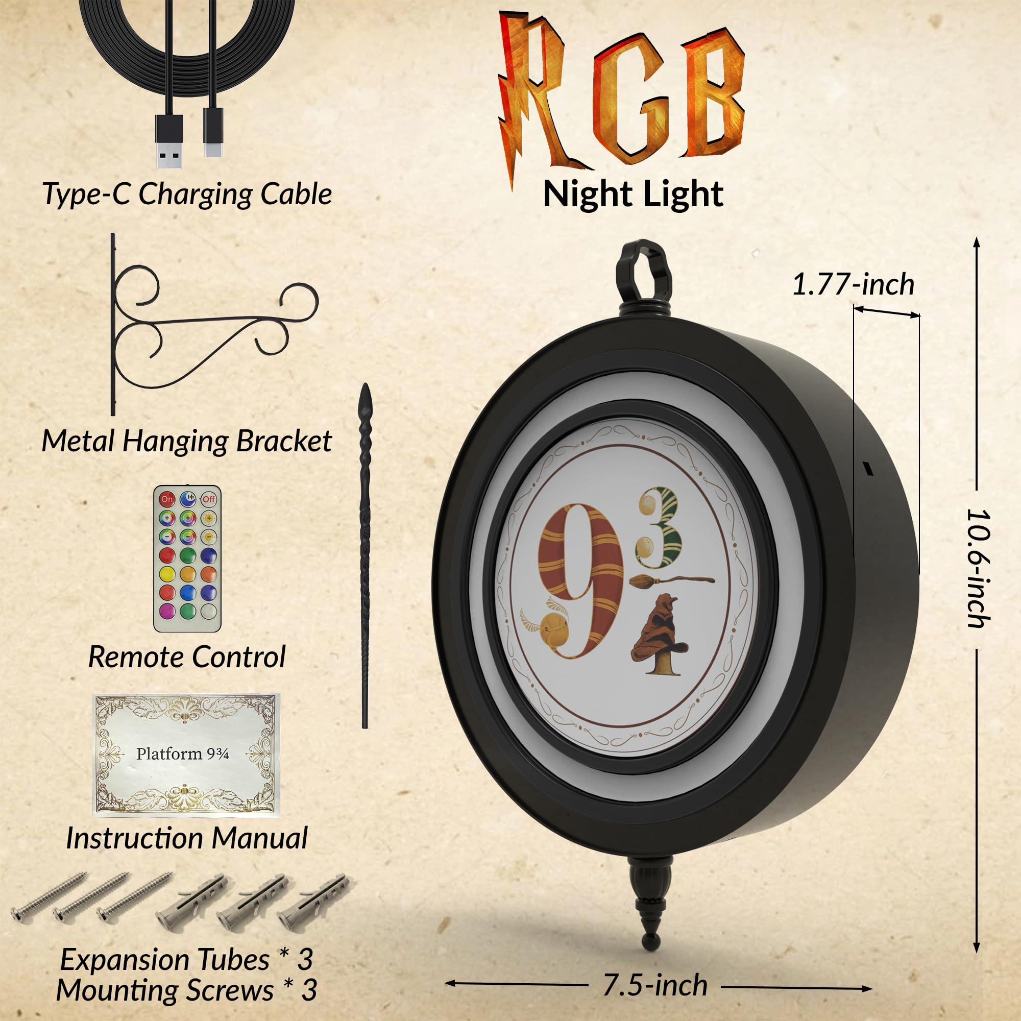 Lotalot LED Wall Light for Bedroom, Living Room, Hallway, American Flag Lights Rechargeable Wall Lights, Easy Installation, Hall